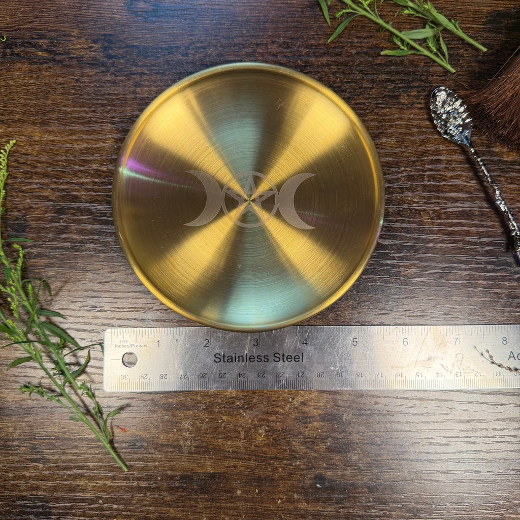 Altar Dish - Triple Moon Pentacle