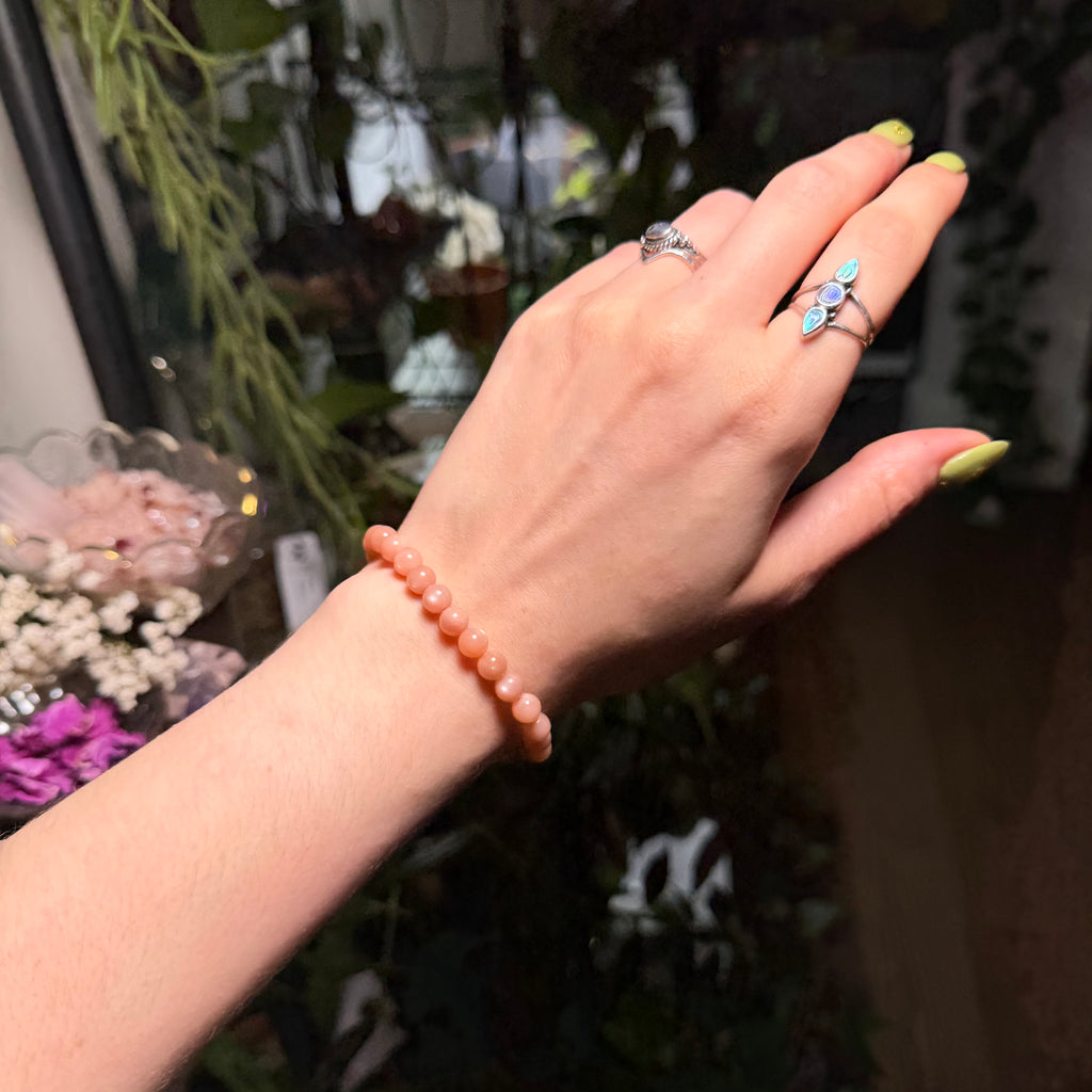 Peach Moonstone Bracelet