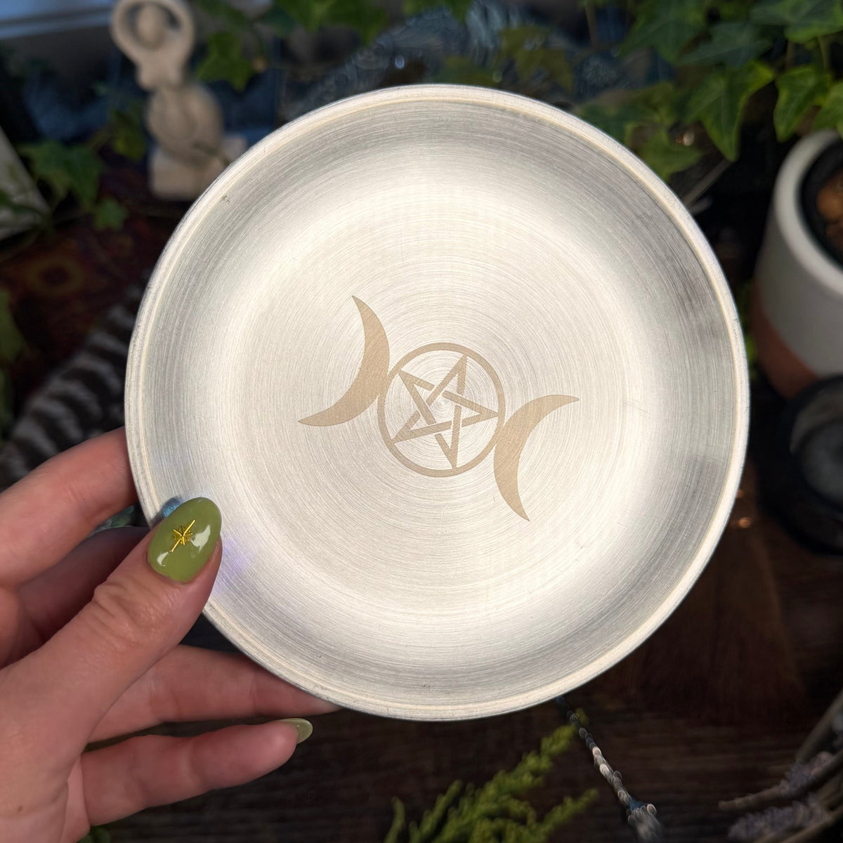 Altar Dish - Triple Moon Pentacle