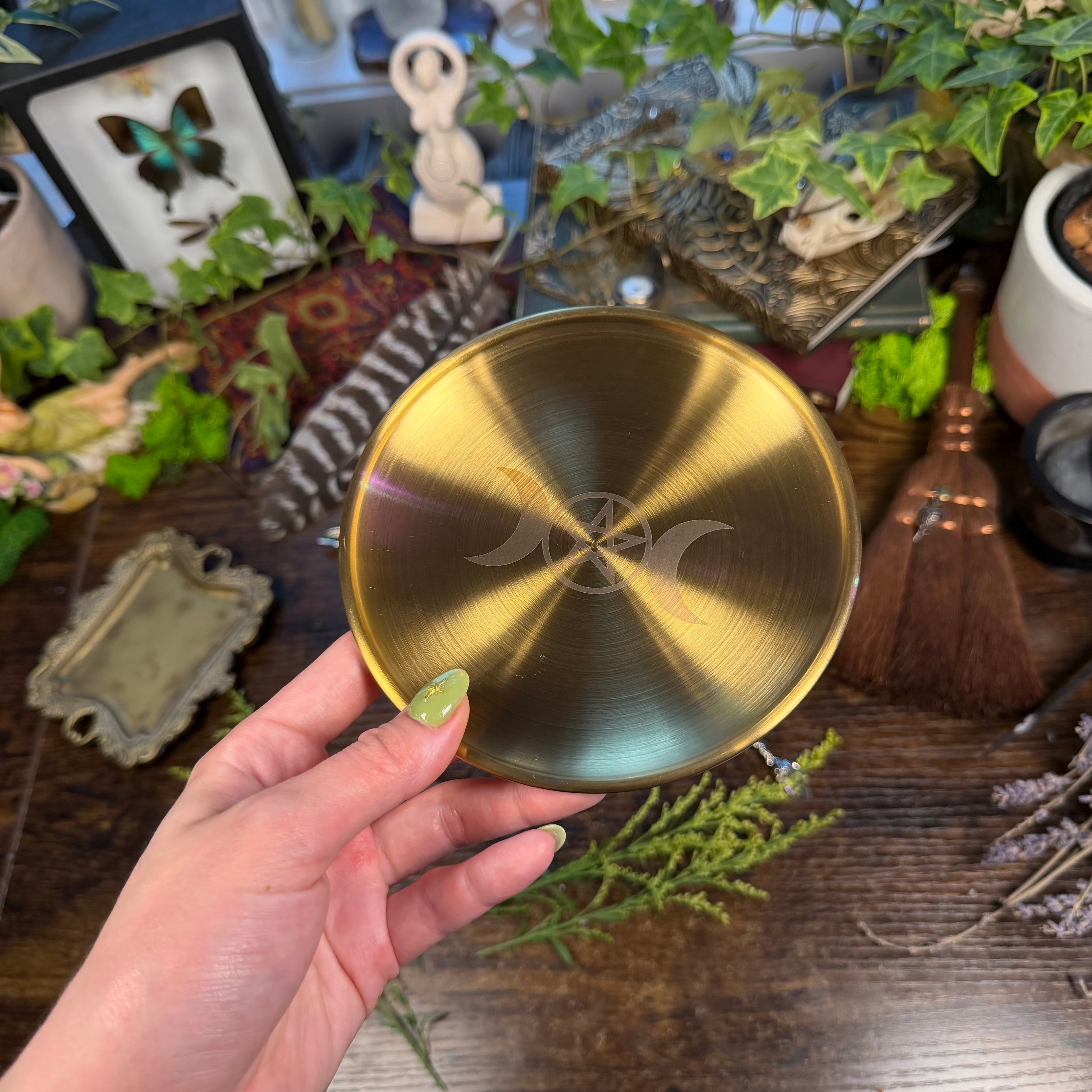 Altar Dish - Triple Moon Pentacle
