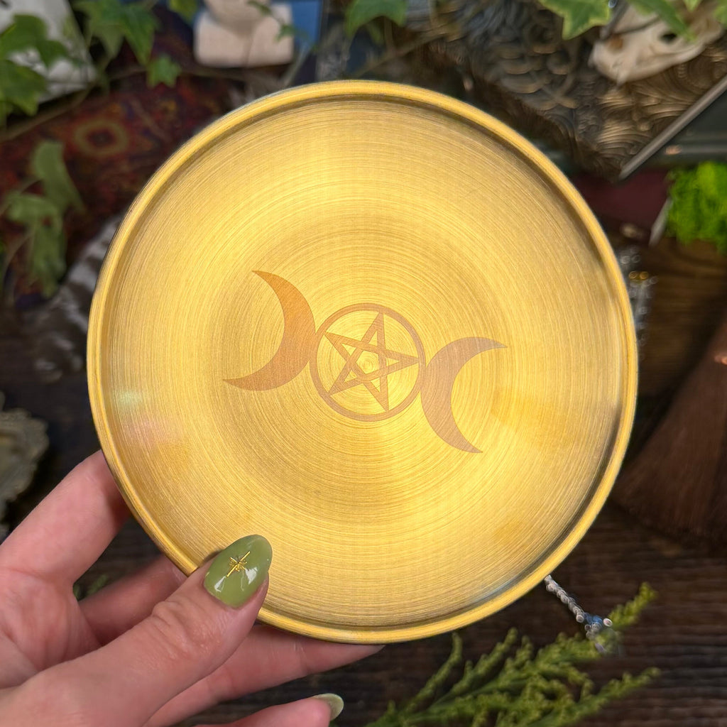 Altar Dish - Triple Moon Pentacle