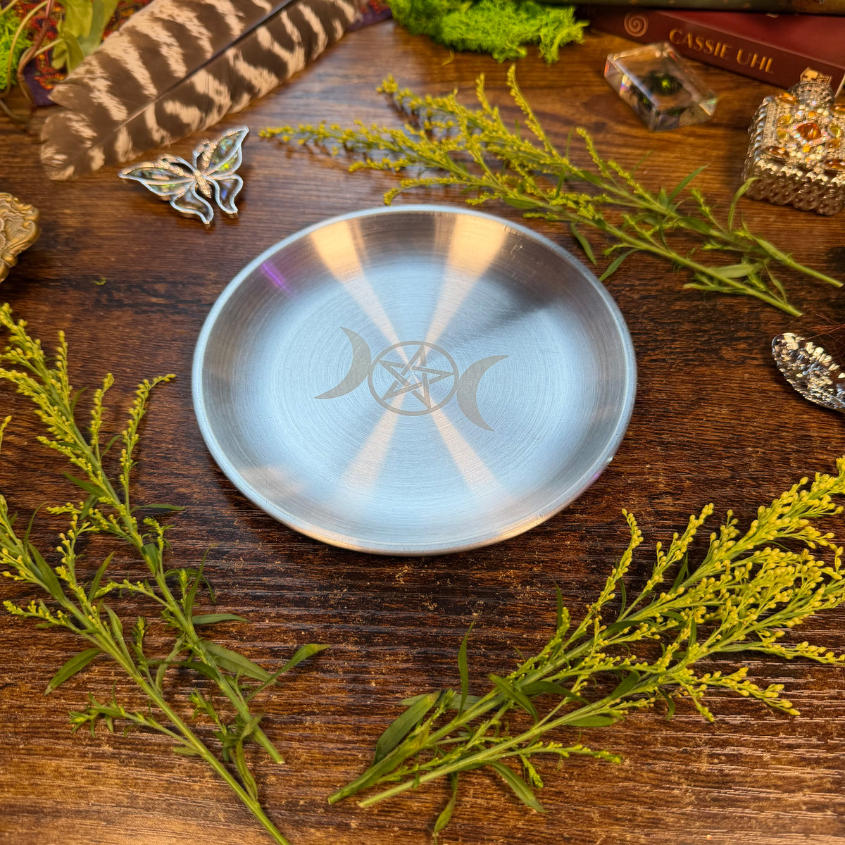 Altar Dish - Triple Moon Pentacle