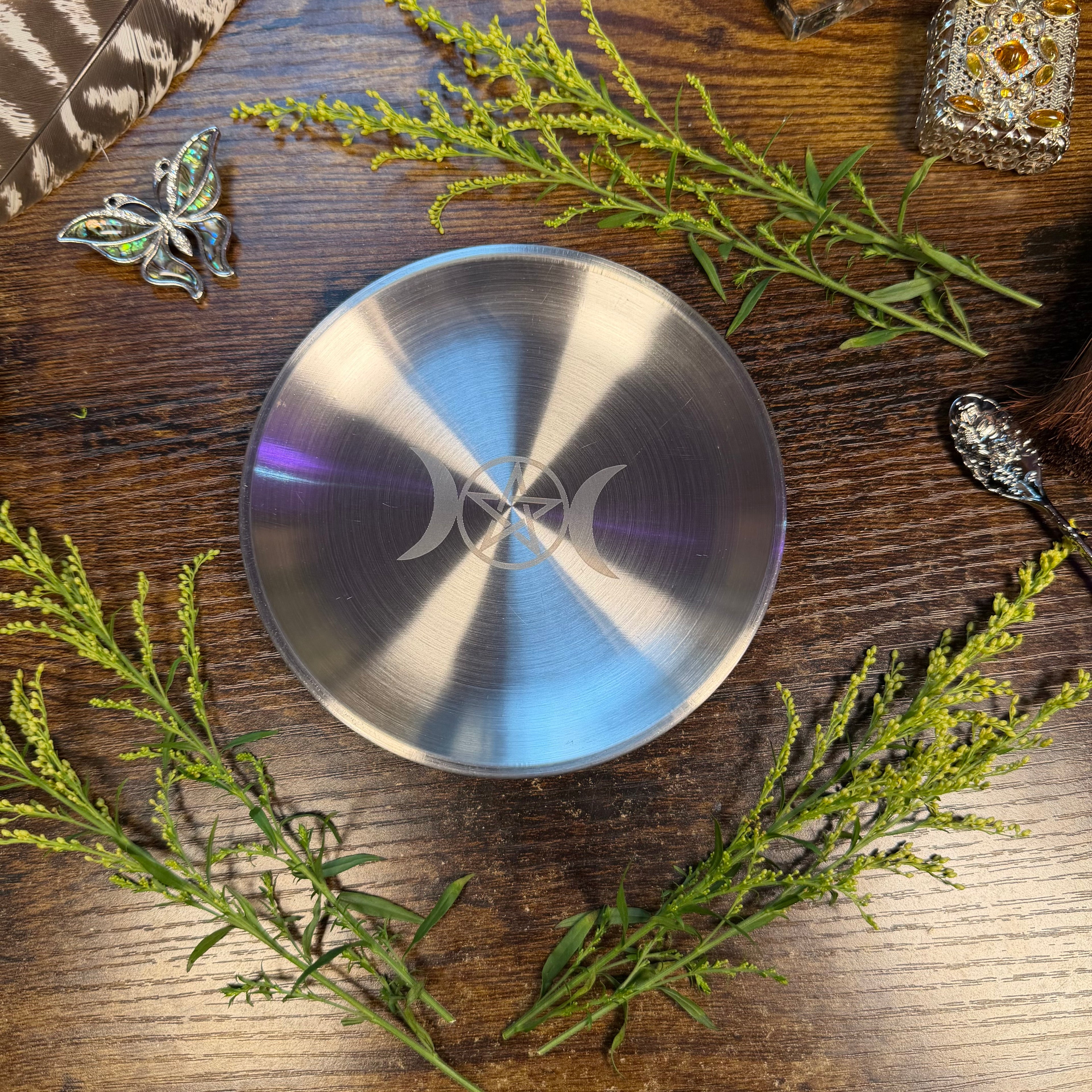 Altar Dish - Triple Moon Pentacle