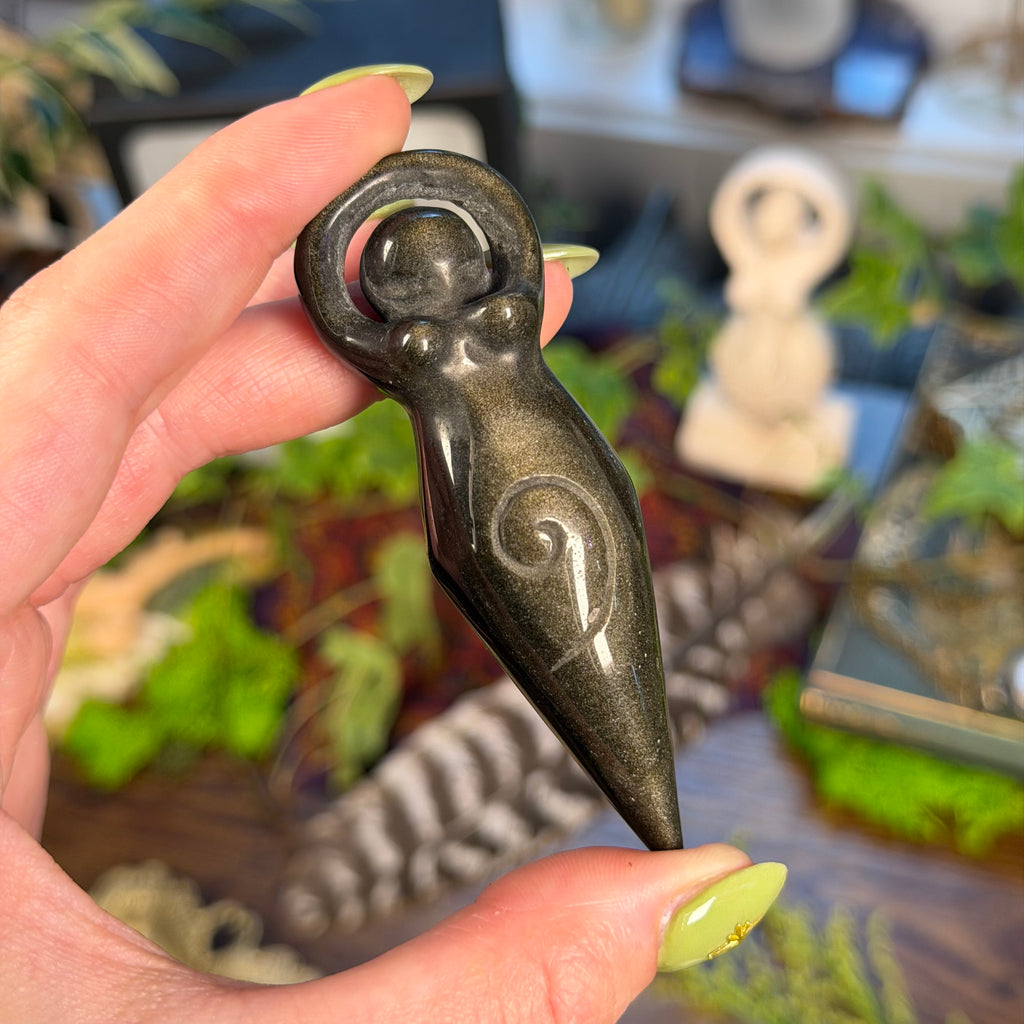 Goddess Carving - Gold Sheen Obsidian