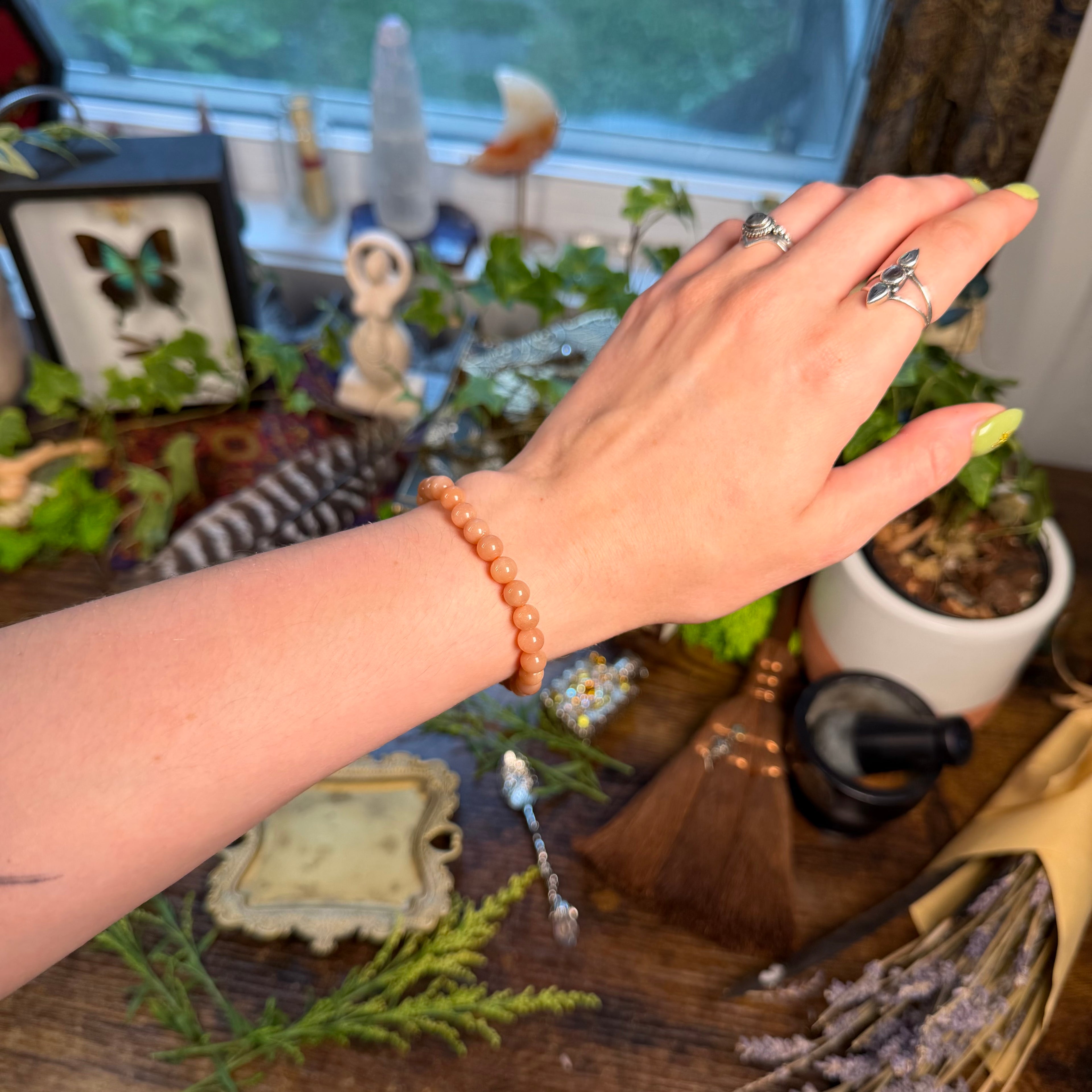 Peach Moonstone Bracelet