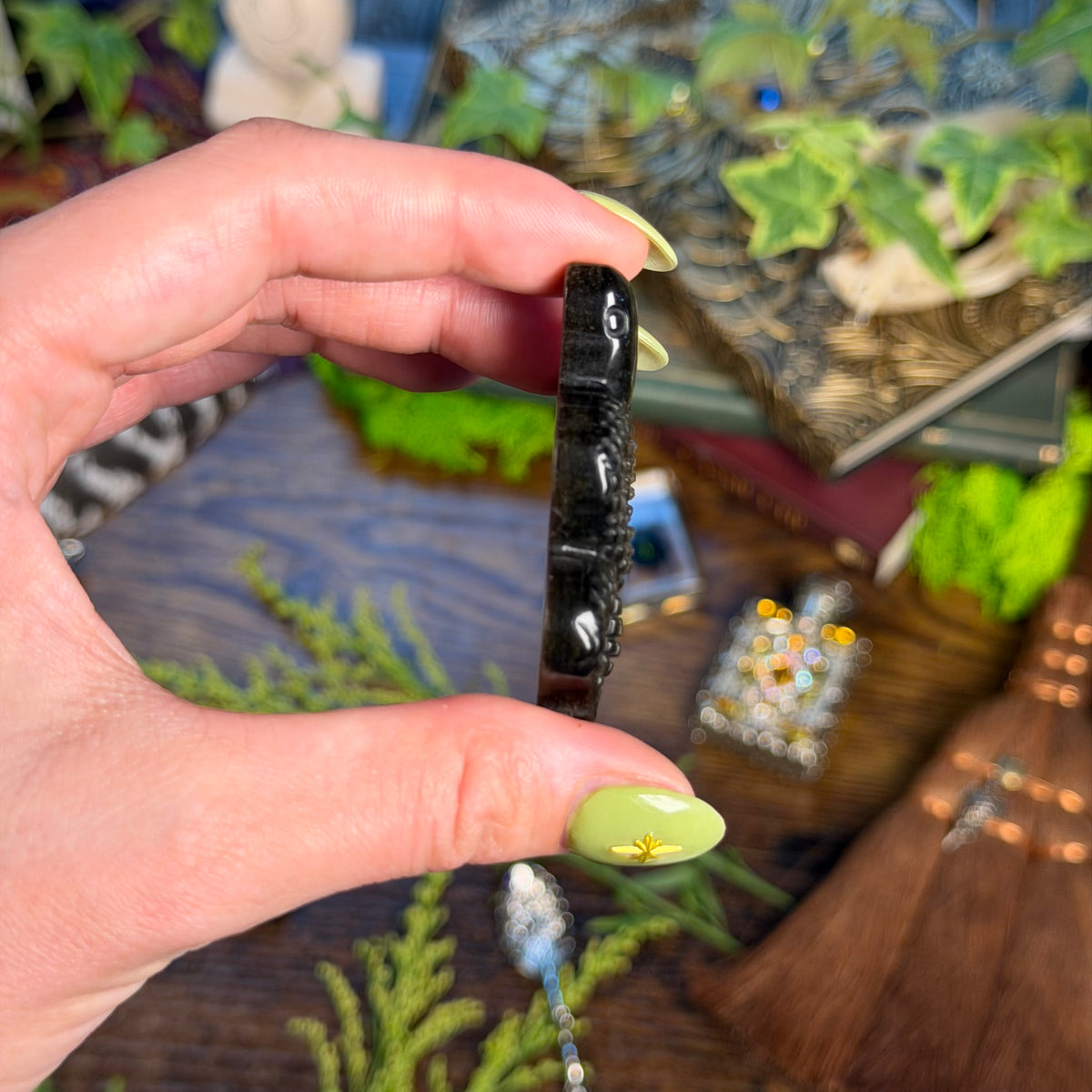 Snake Carving - Gold Sheen Obsidian