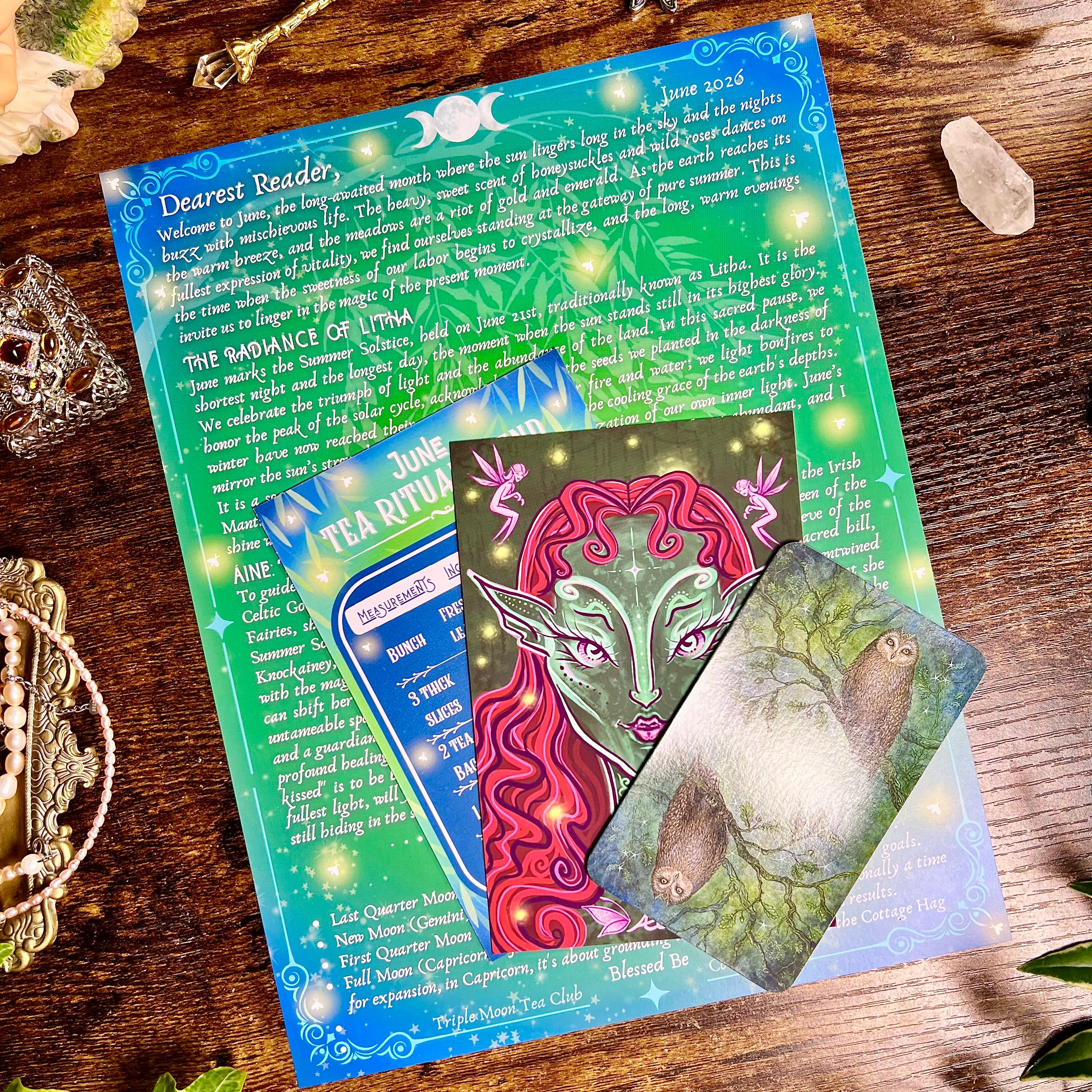 June Edition - Triple Moon Tea Club Letters