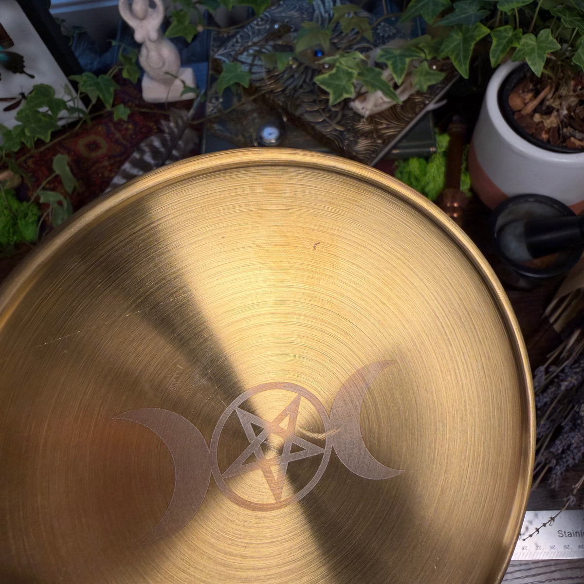 Altar Dish - Triple Moon Pentacle