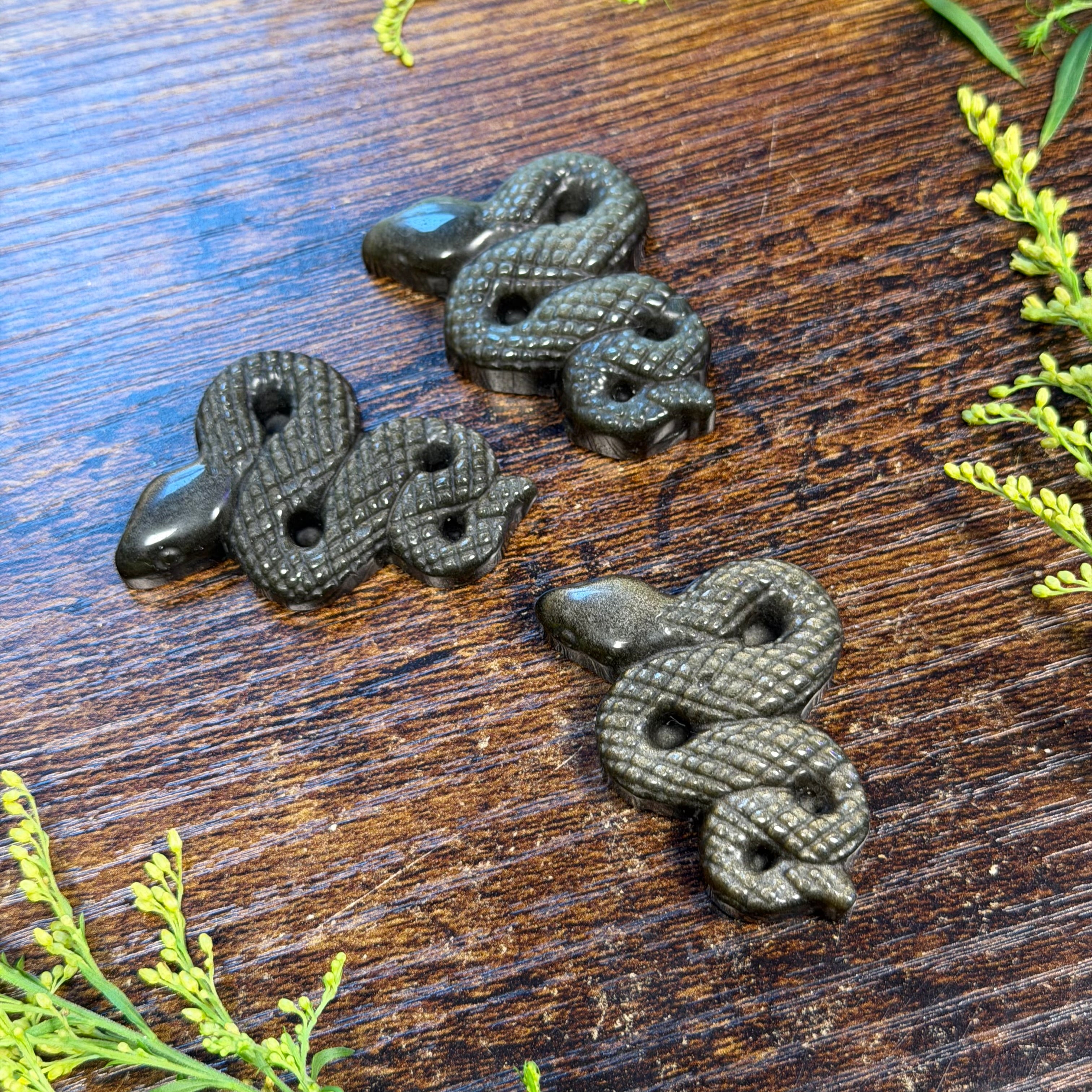 Snake Carving - Gold Sheen Obsidian