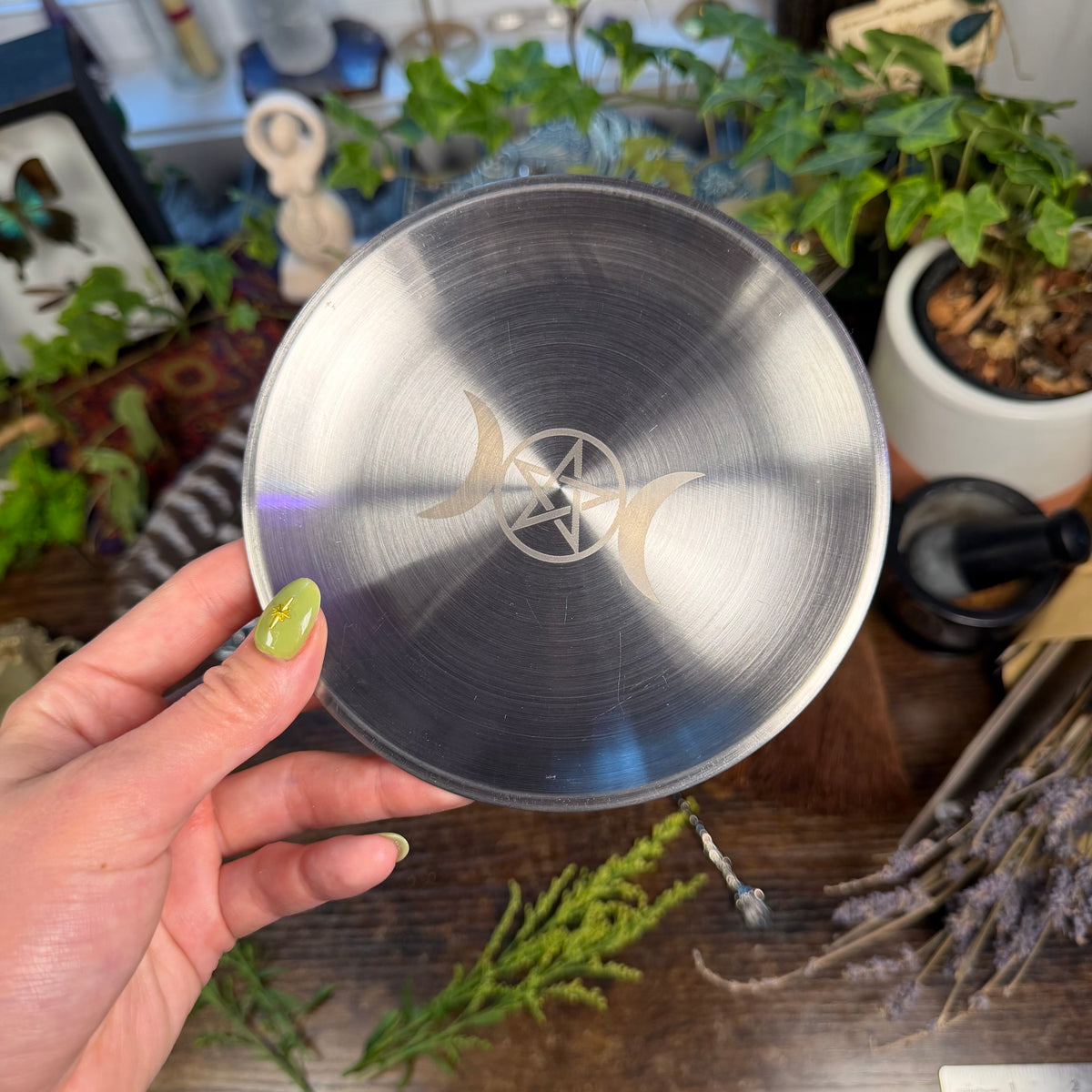 Altar Dish - Triple Moon Pentacle