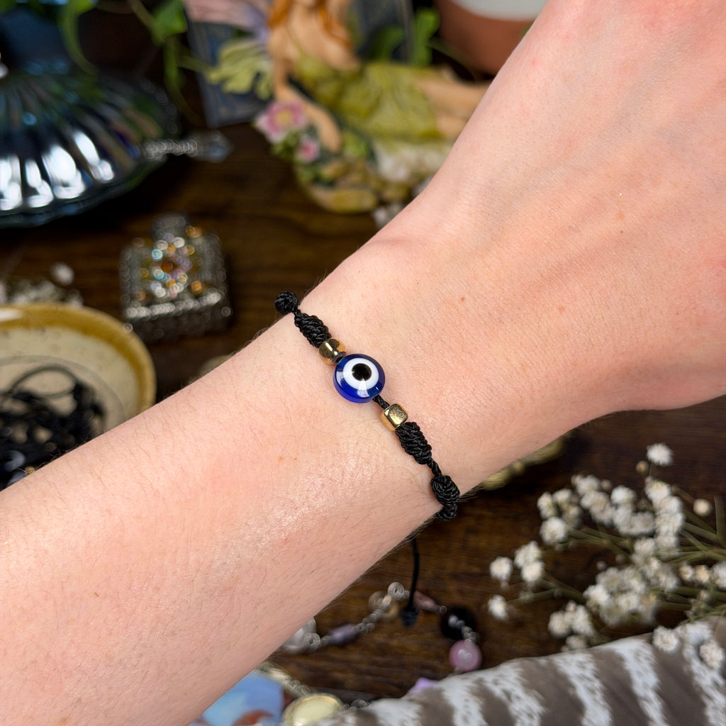 Knotted Evil Eye Bracelet - Black