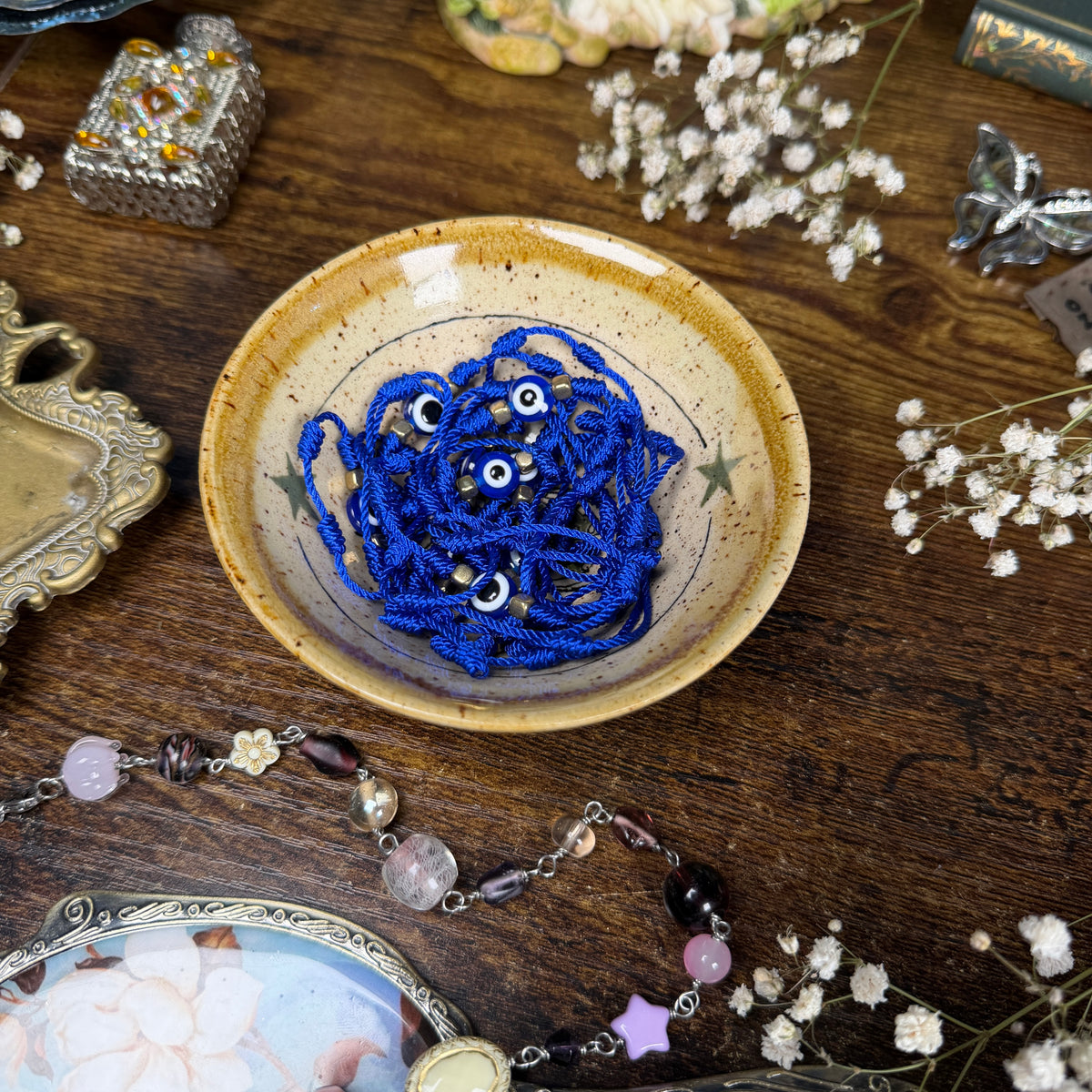 Knotted Evil Eye Bracelet - Blue