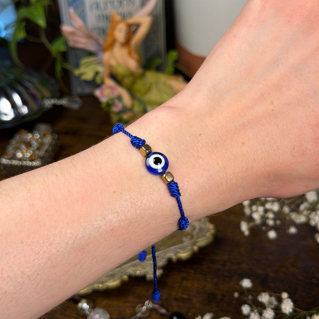 Knotted Evil Eye Bracelet - Blue