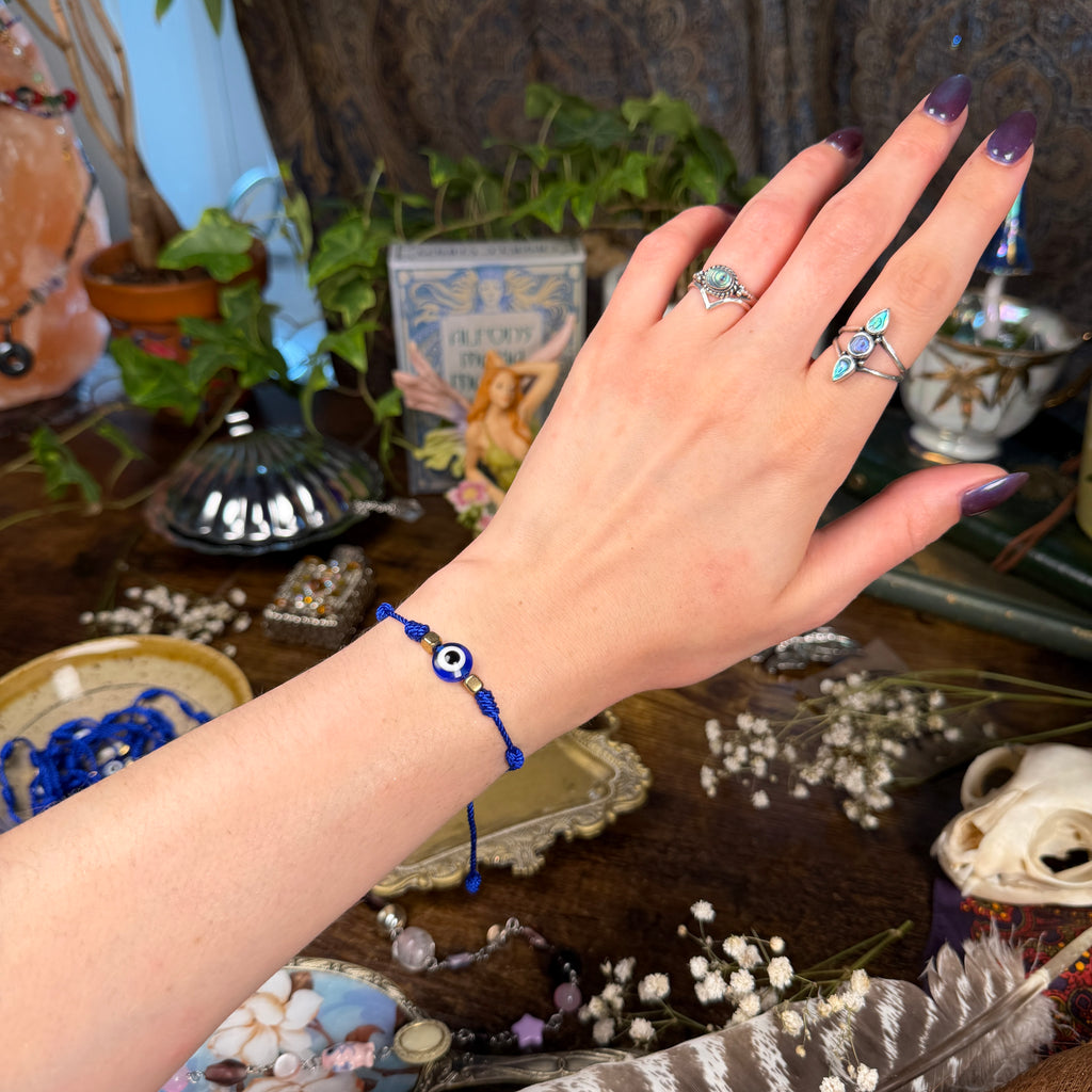 Knotted Evil Eye Bracelet - Blue