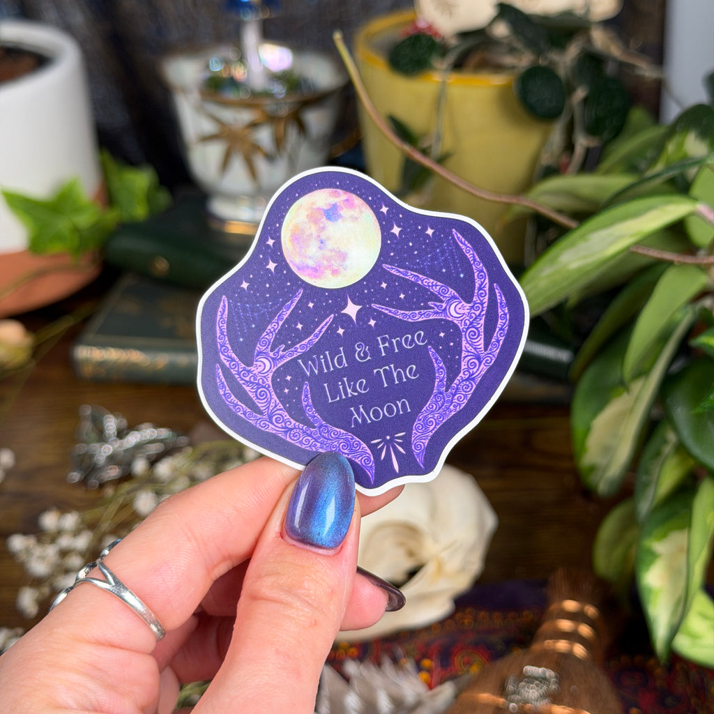Wild and free like the moon - Sticker