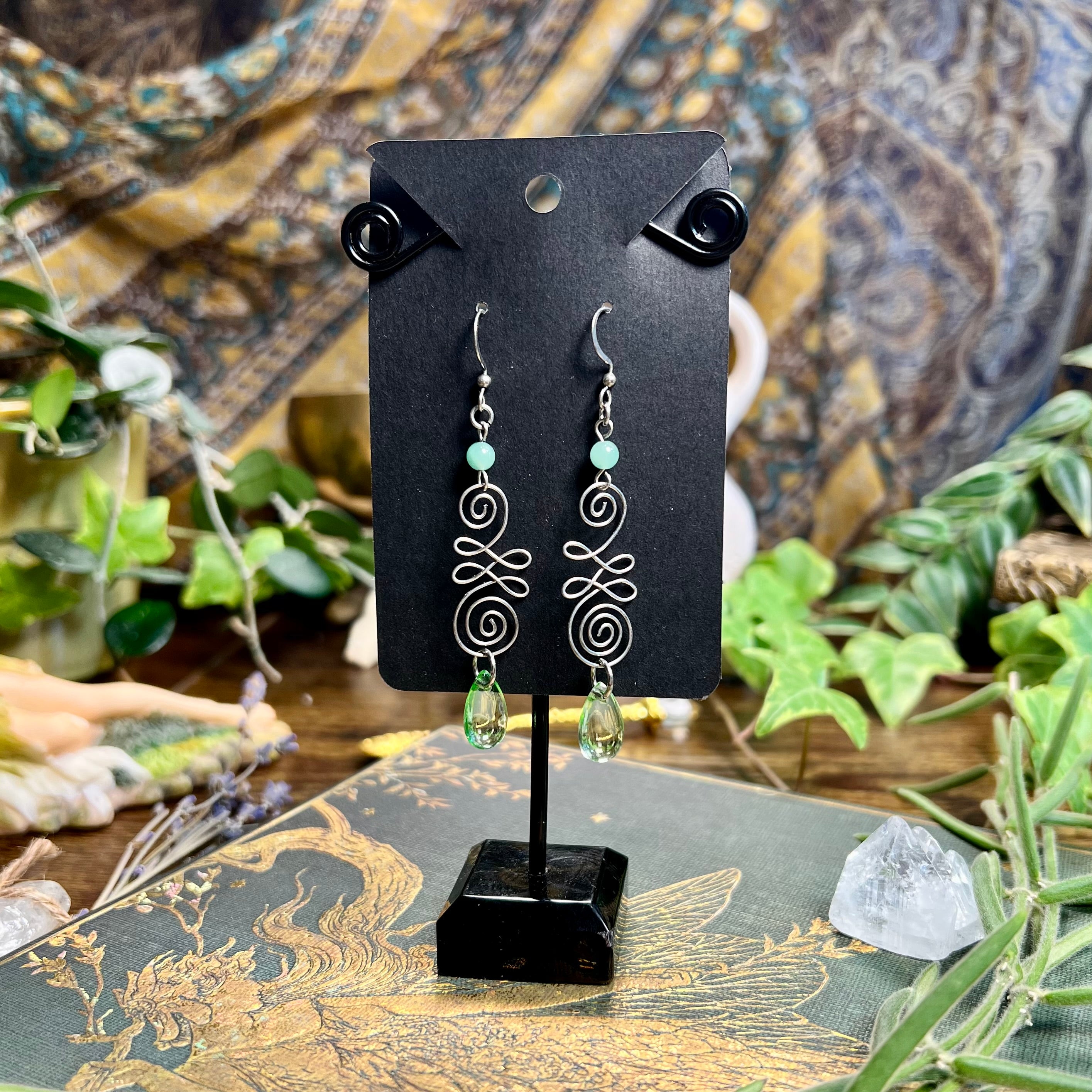 Unalome Spring Drop Earrings