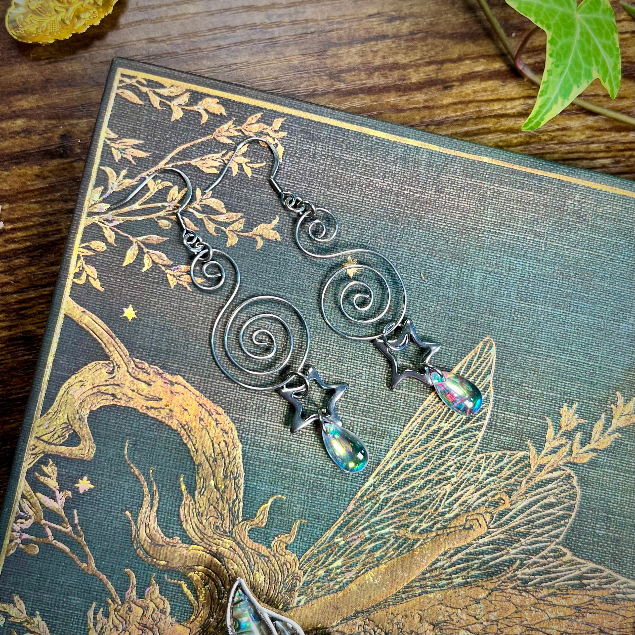 Spiral & Star Earrings
