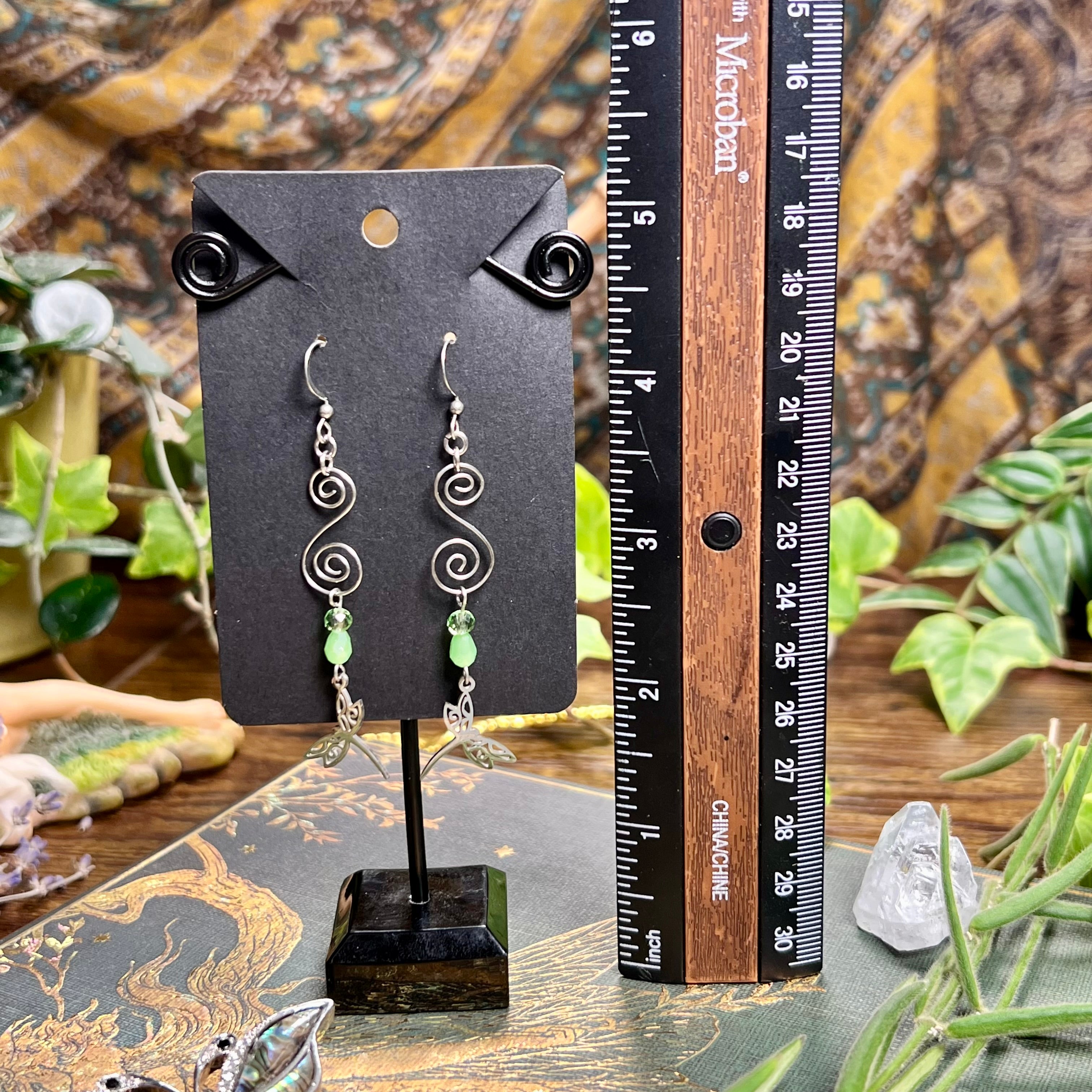 Spiral & Dragonfly Earrings