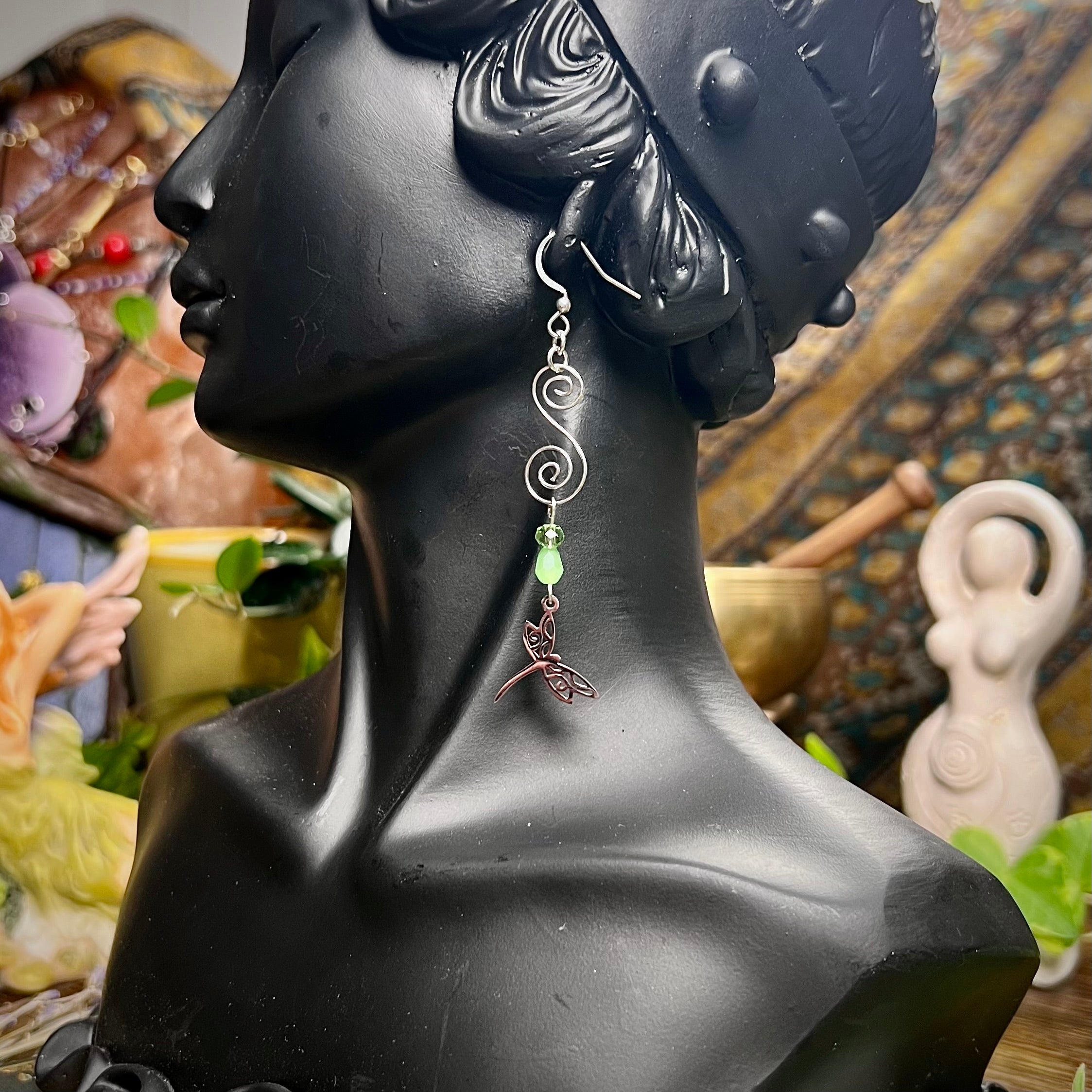 Spiral & Dragonfly Earrings