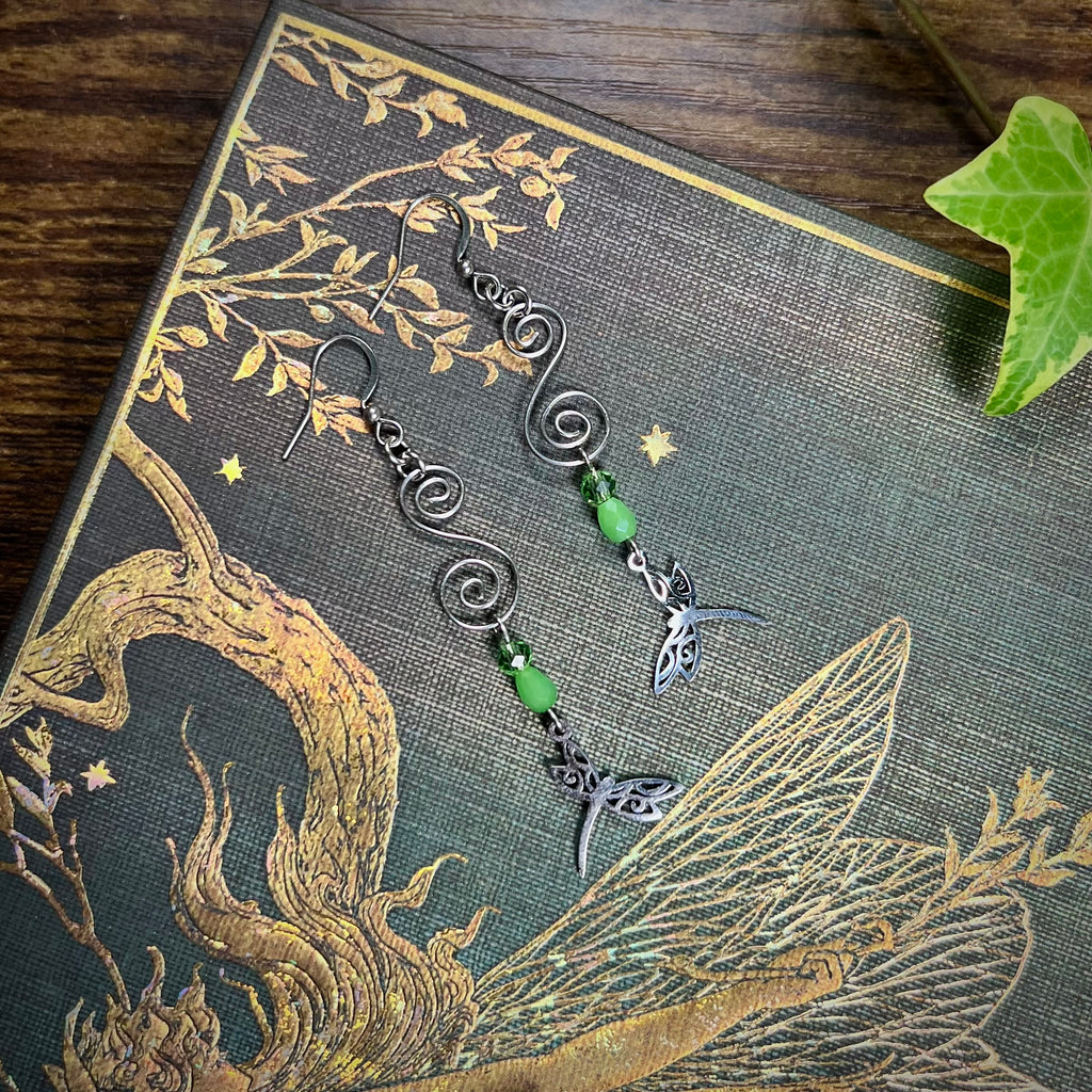 Spiral & Dragonfly Earrings