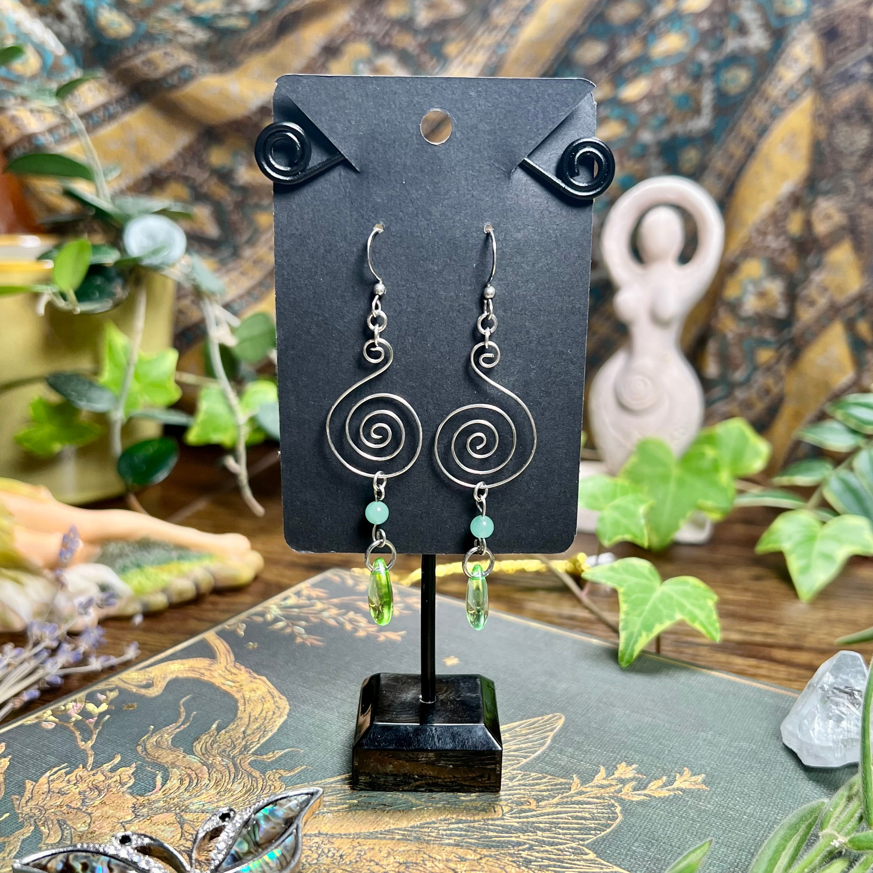 Spiral & Spring Drop Earrings