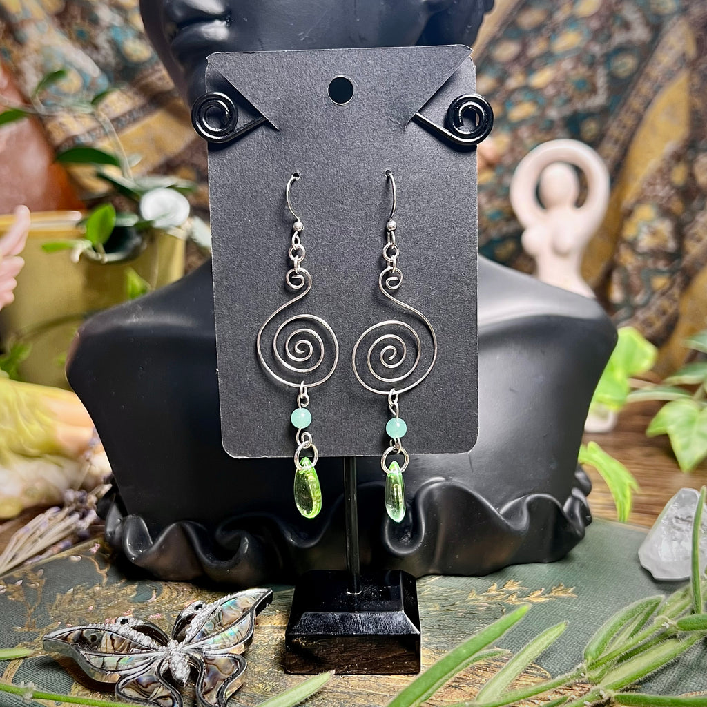Spiral & Spring Drop Earrings