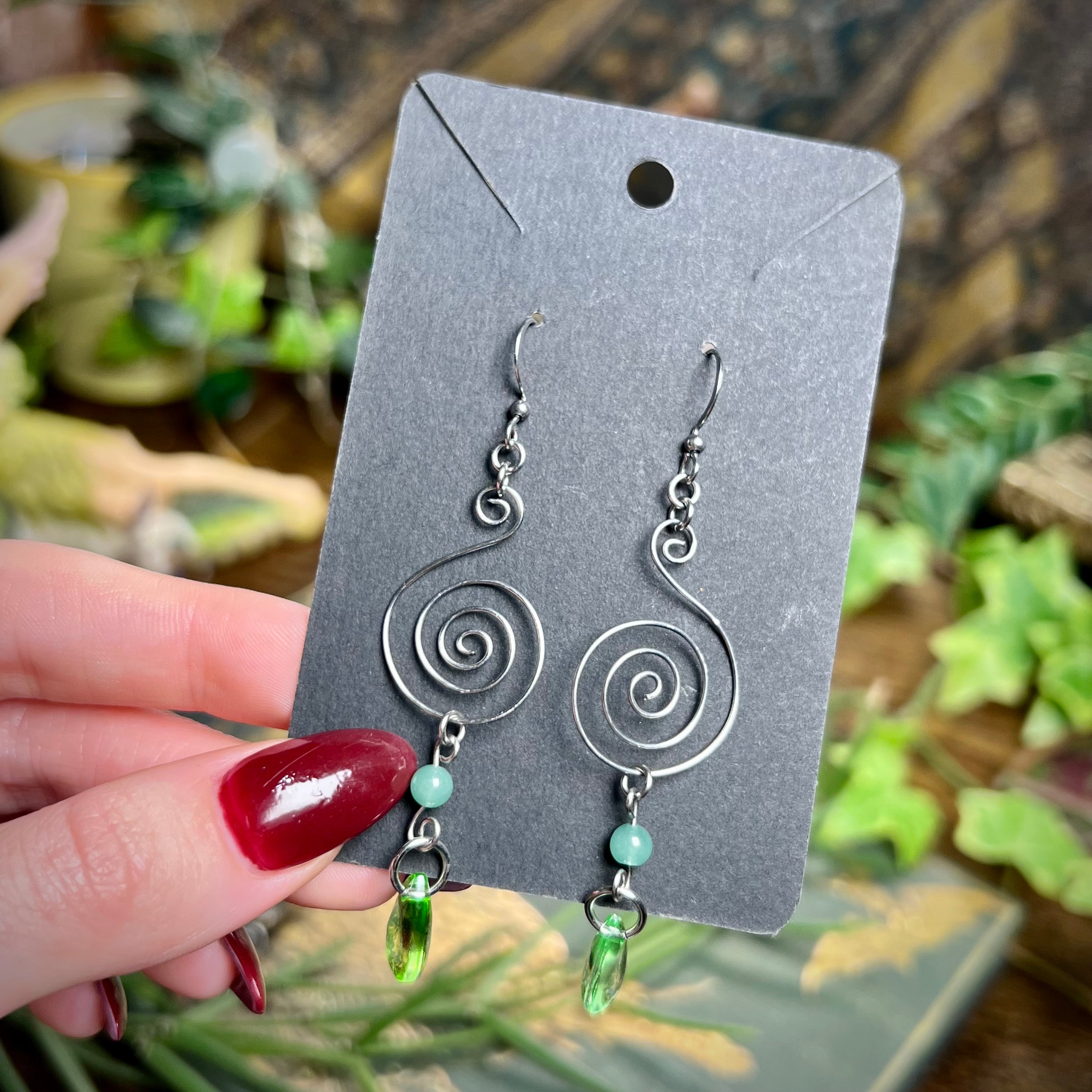Spiral & Spring Drop Earrings