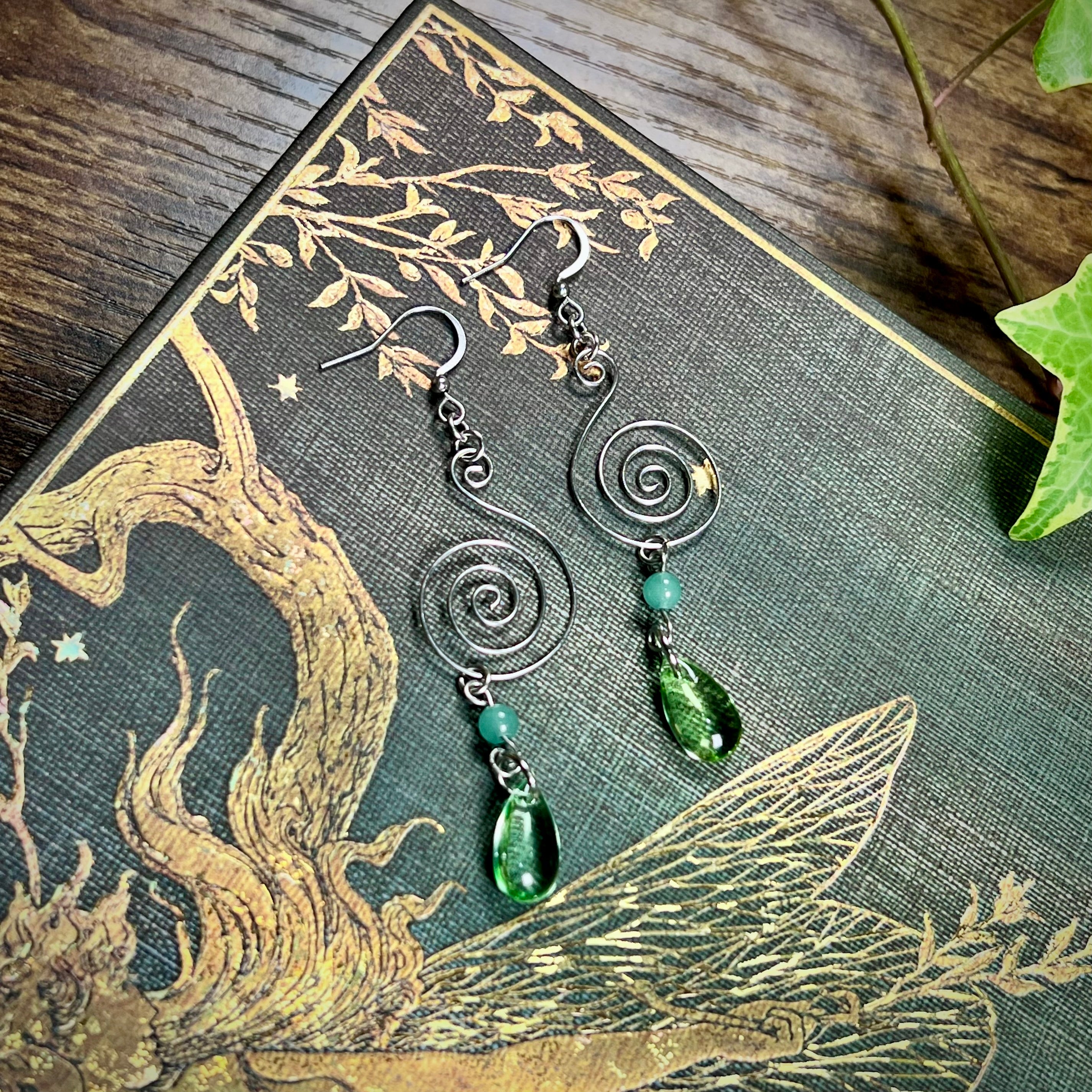 Spiral & Spring Drop Earrings