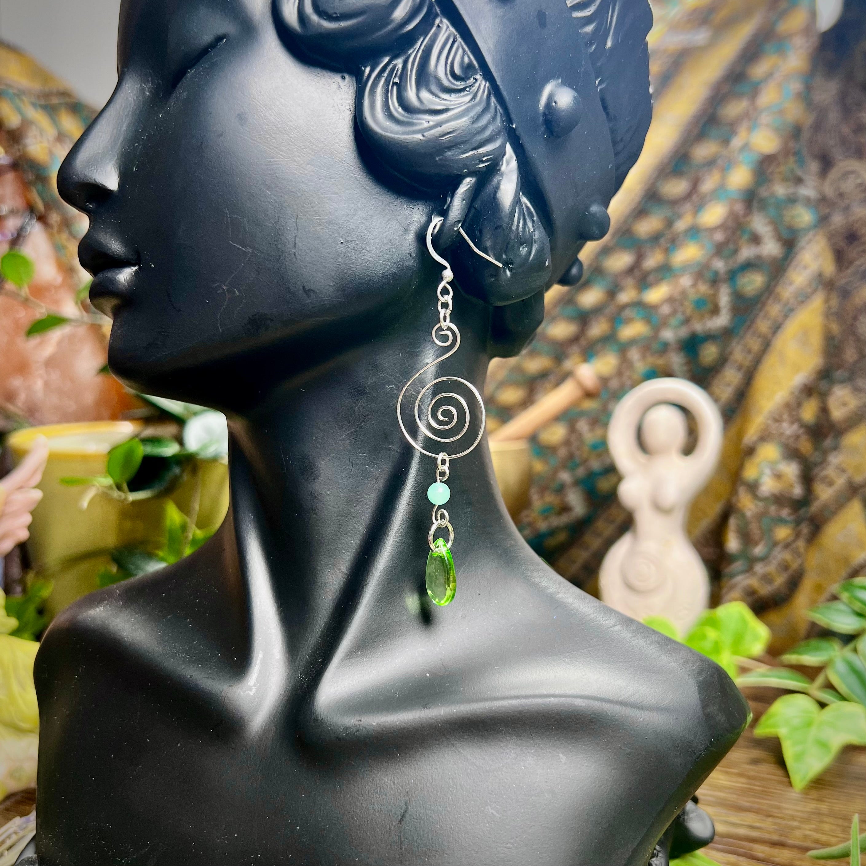Spiral & Spring Drop Earrings