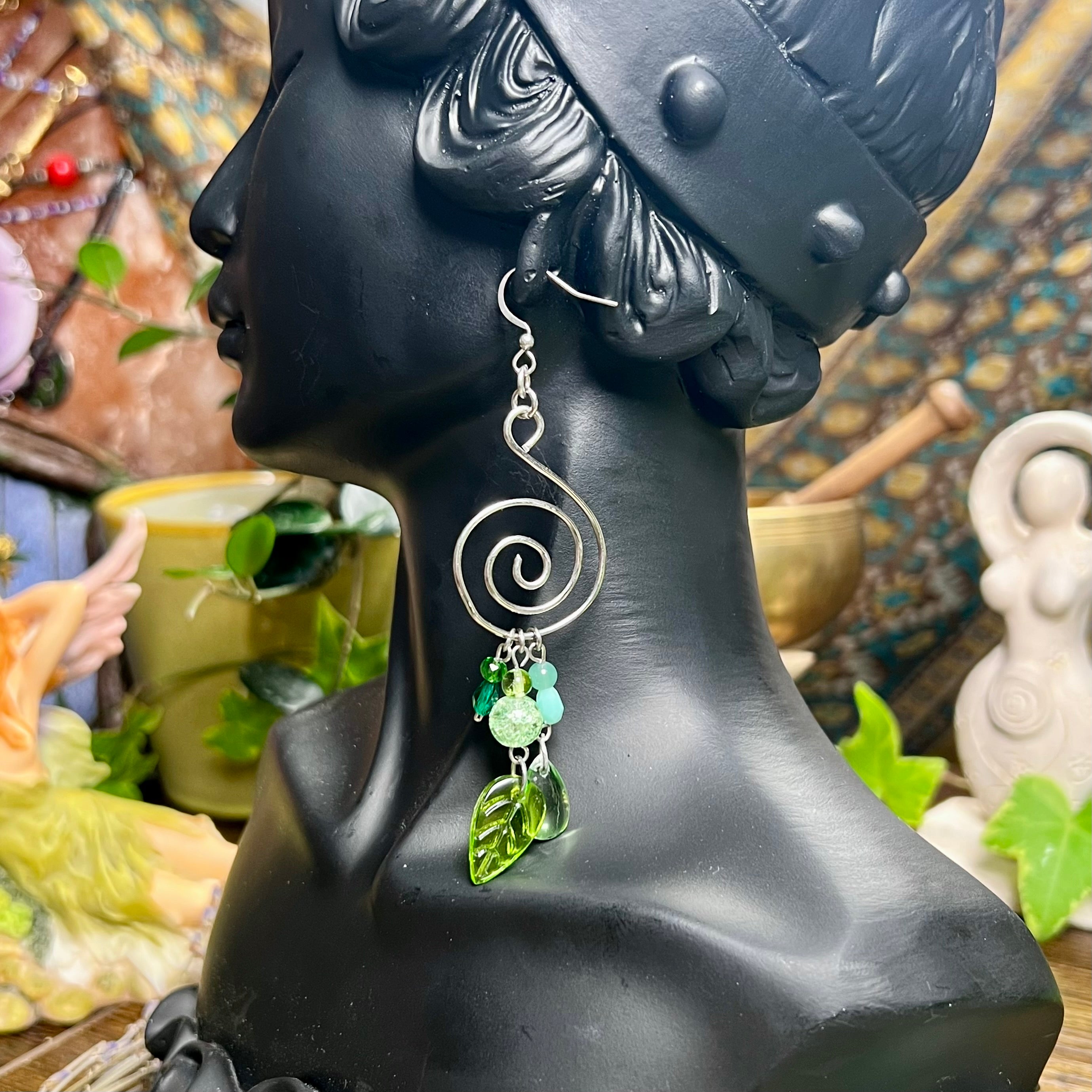 Spiral & Forest Dew Earrings