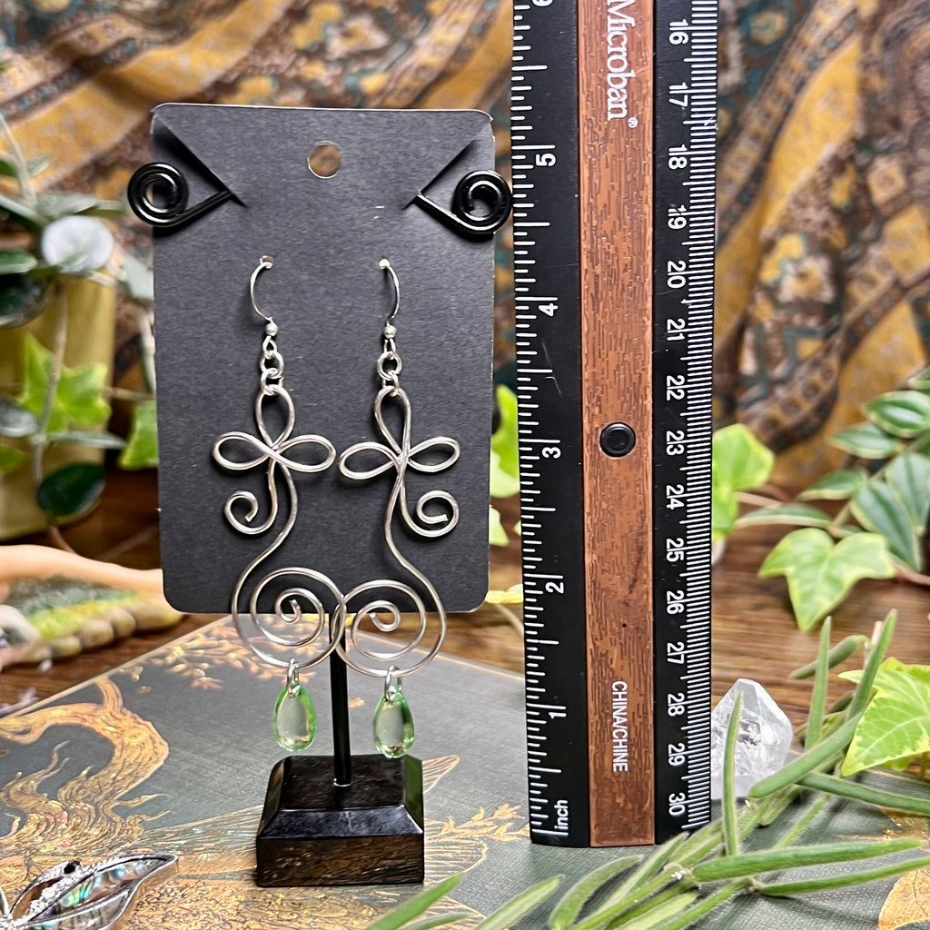 Clover Spiral & Dew Earrings