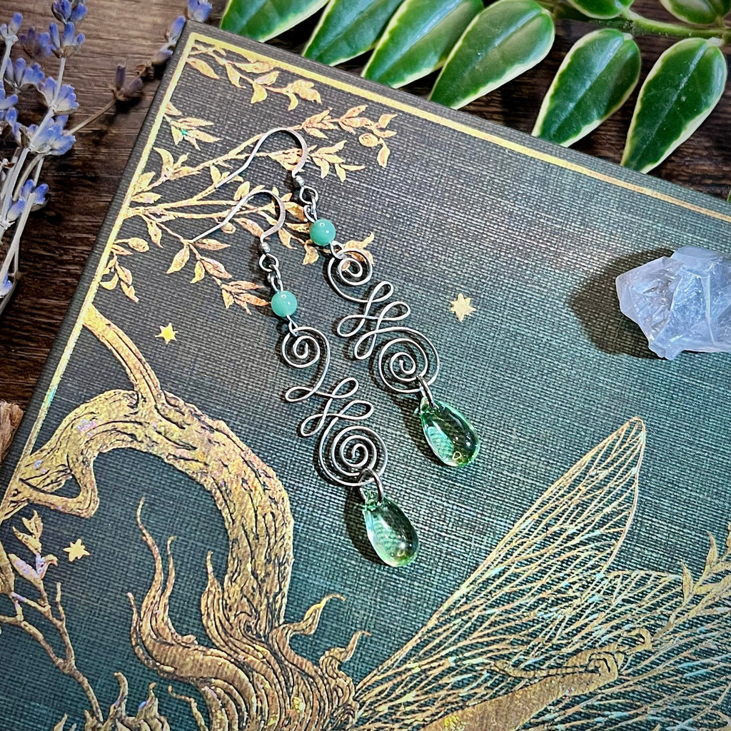 Unalome Spring Drop Earrings