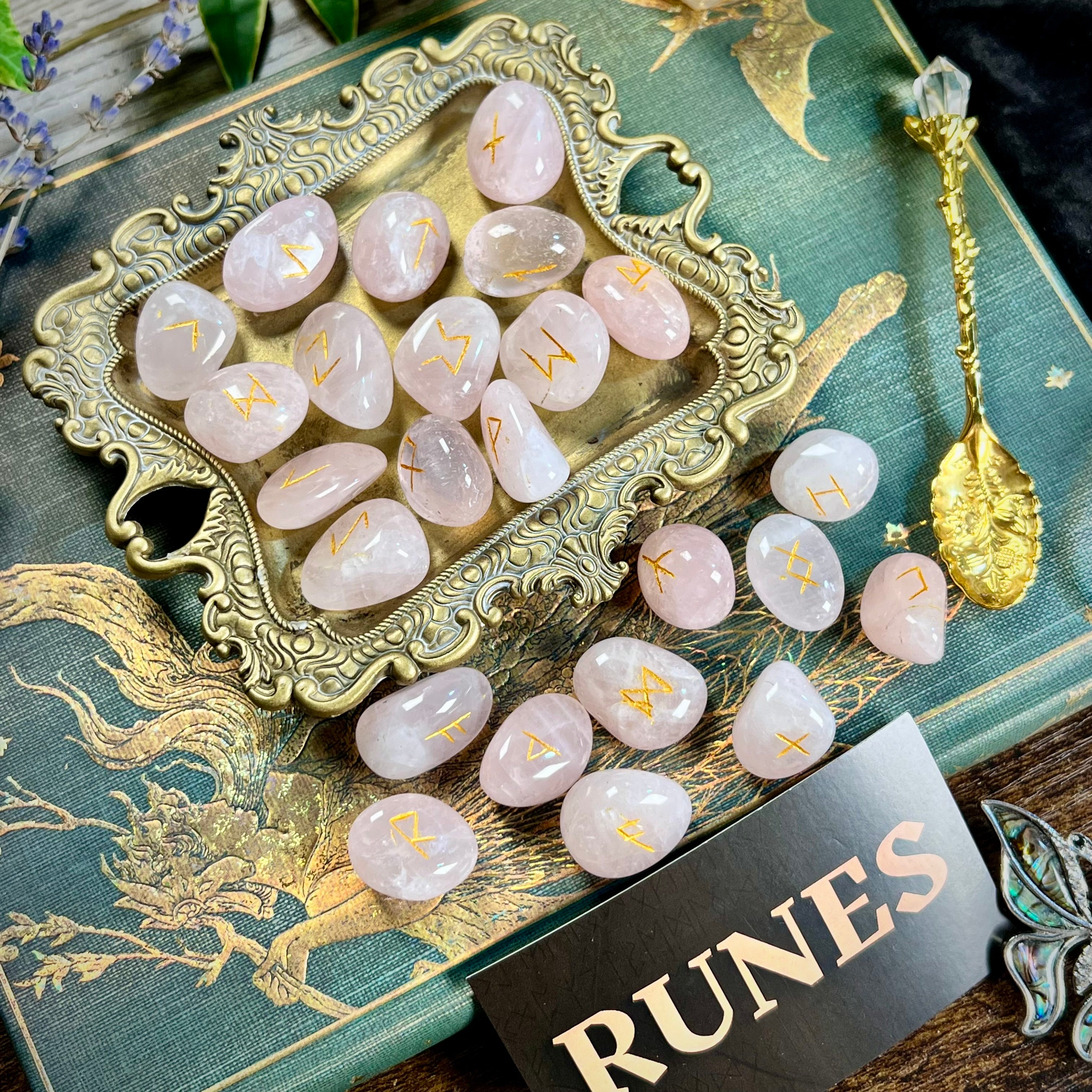 Runes - Rose Quartz Crystal Tumbles
