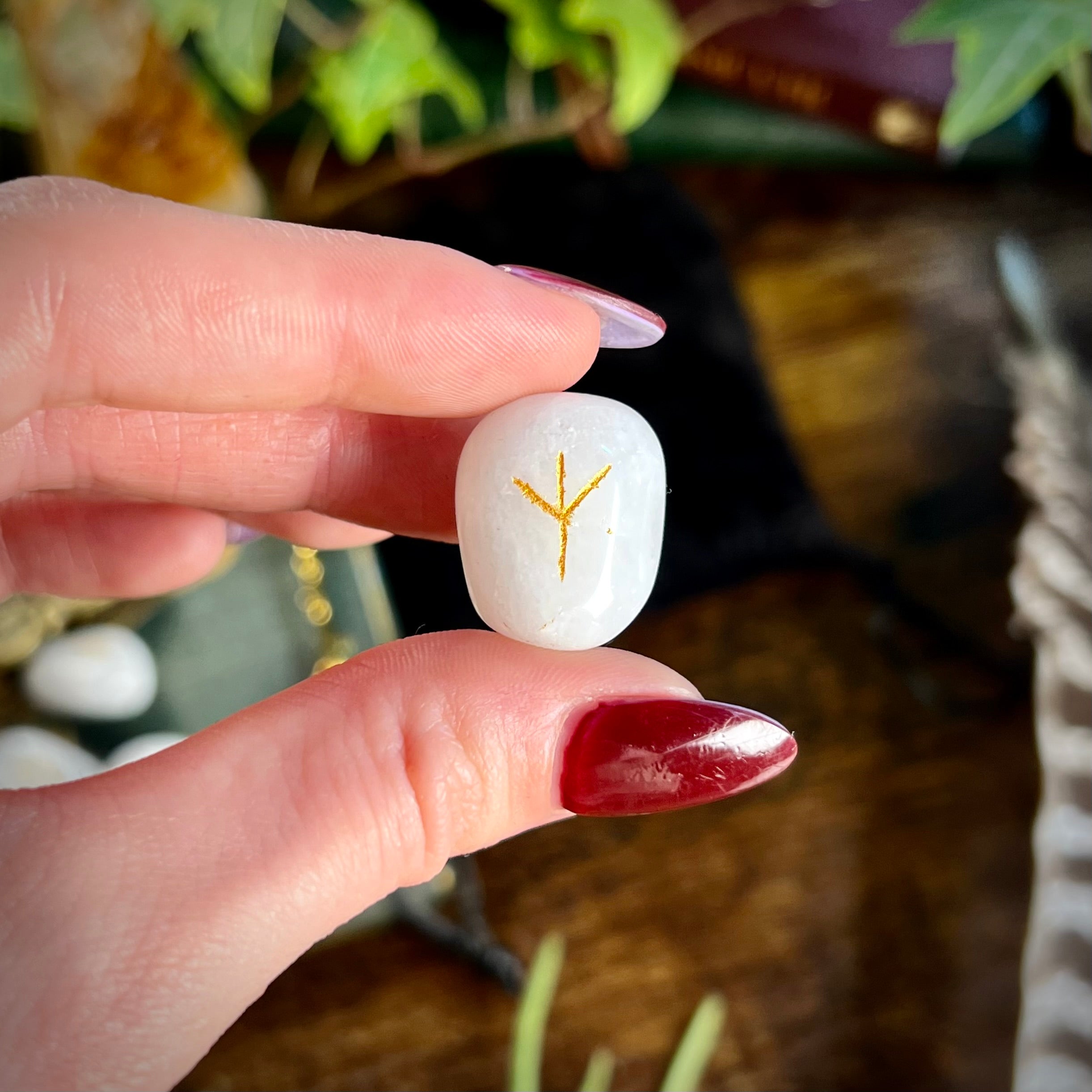 Runes - White Agate Crystal Tumbles