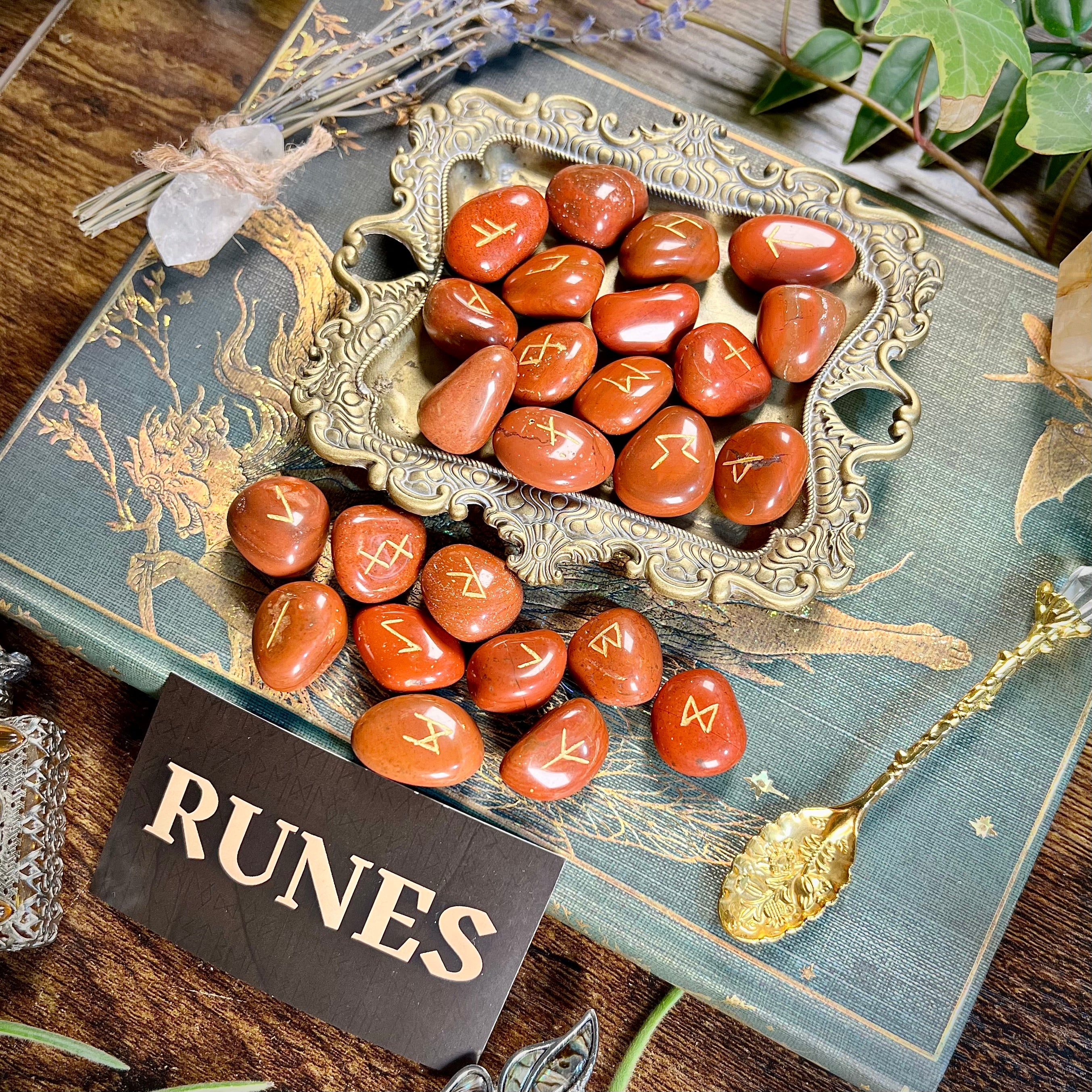 Runes - Red Jasper Crystal Tumbles
