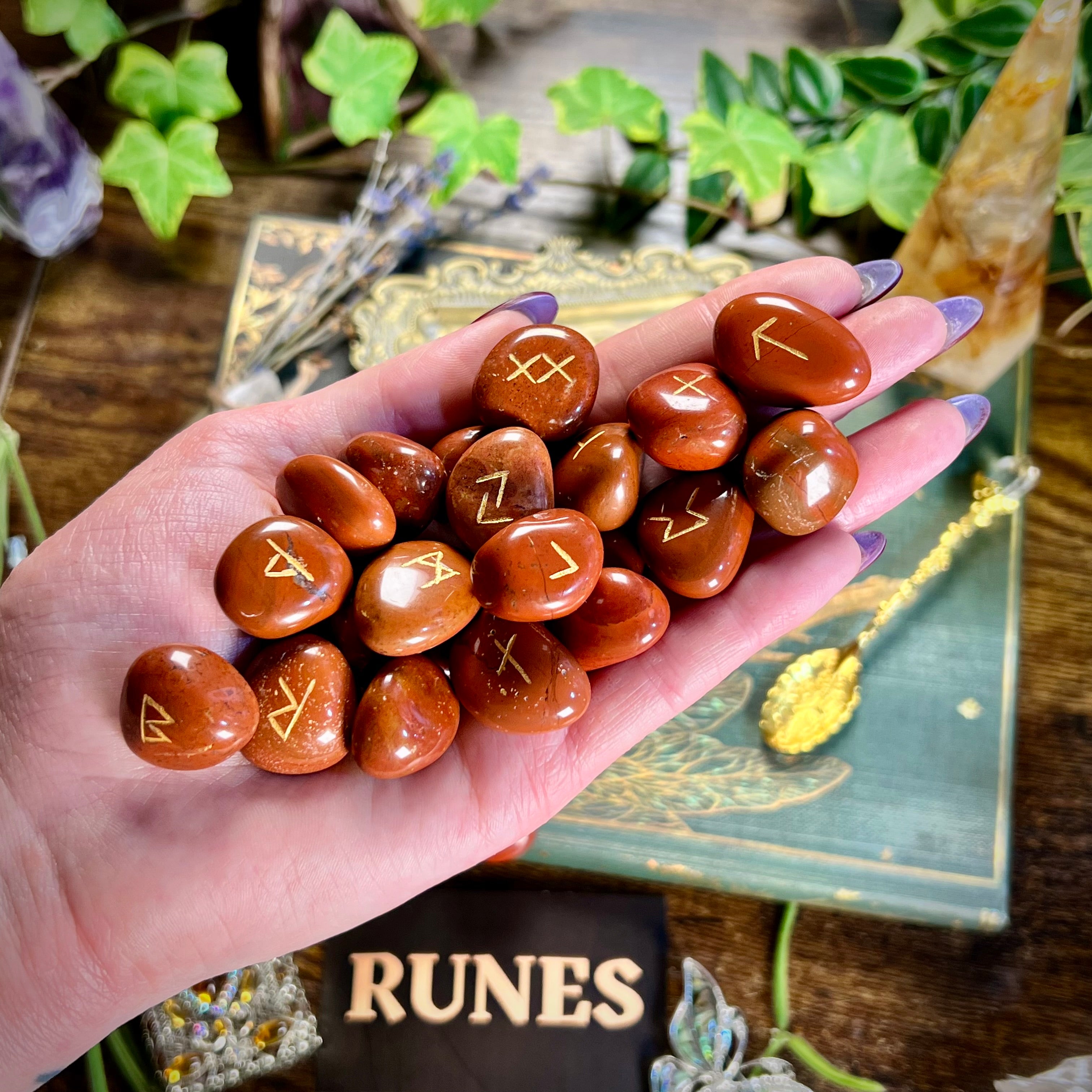 Runes - Red Jasper Crystal Tumbles