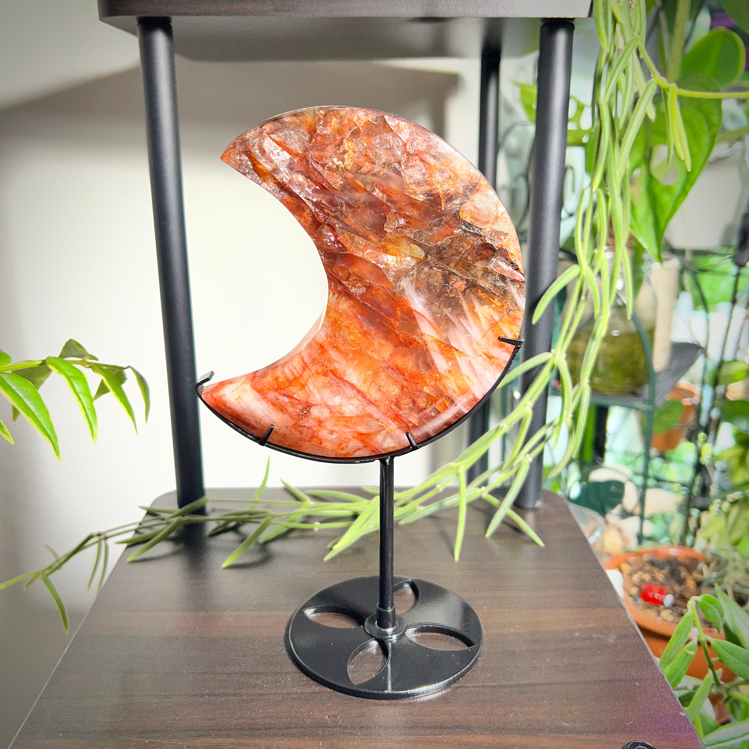 Fire Quartz Crescent Moon