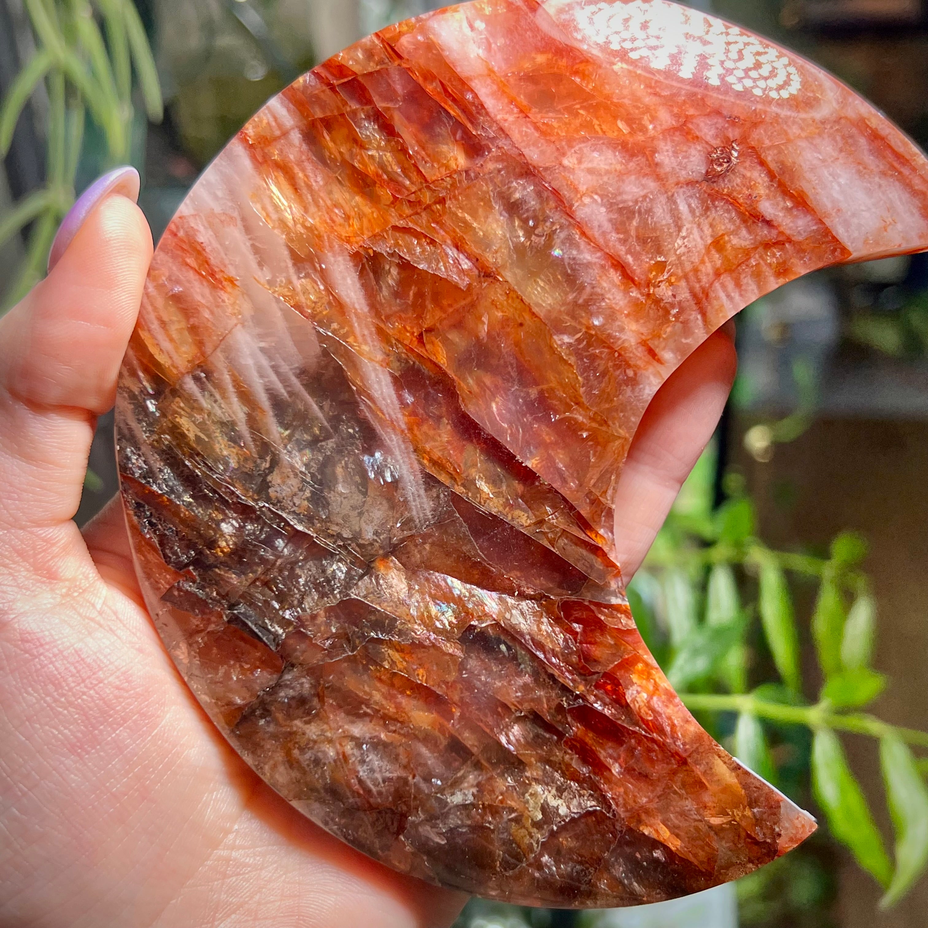 Fire Quartz Crescent Moon