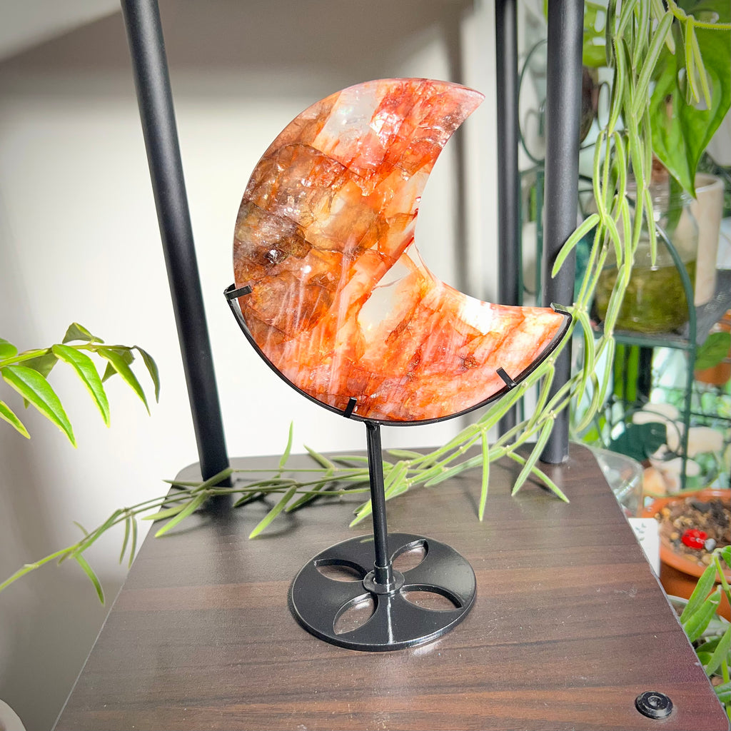 Fire Quartz Crescent Moon
