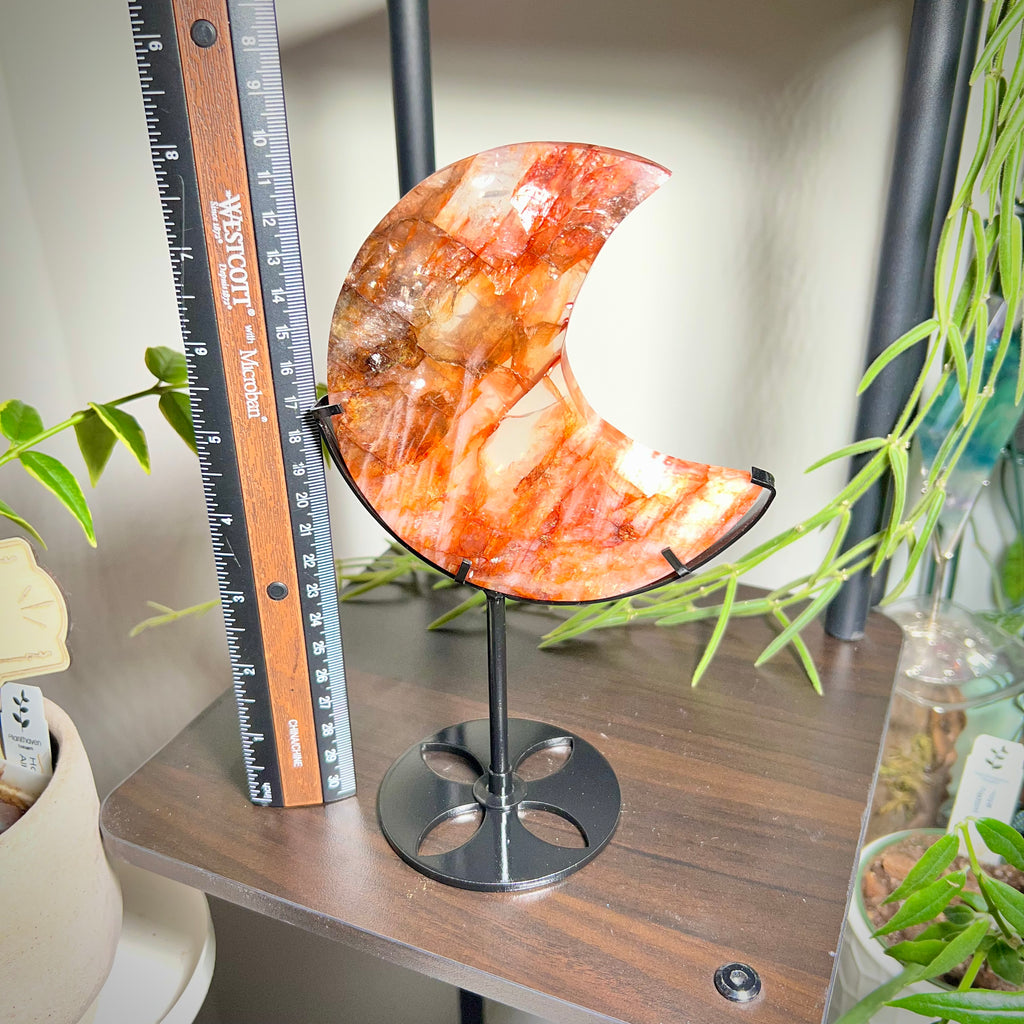Fire Quartz Crescent Moon
