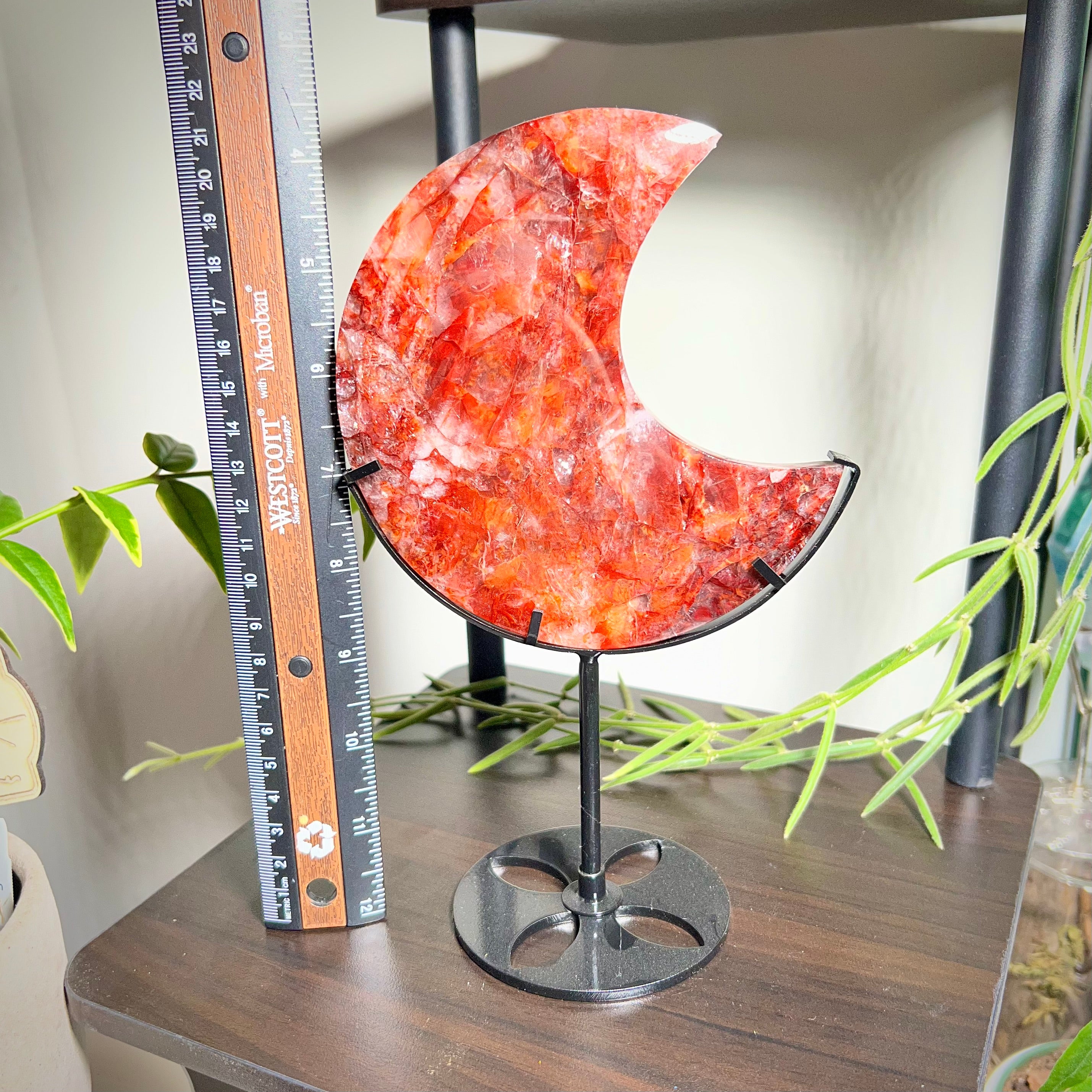 Fire Quartz Crescent Moon