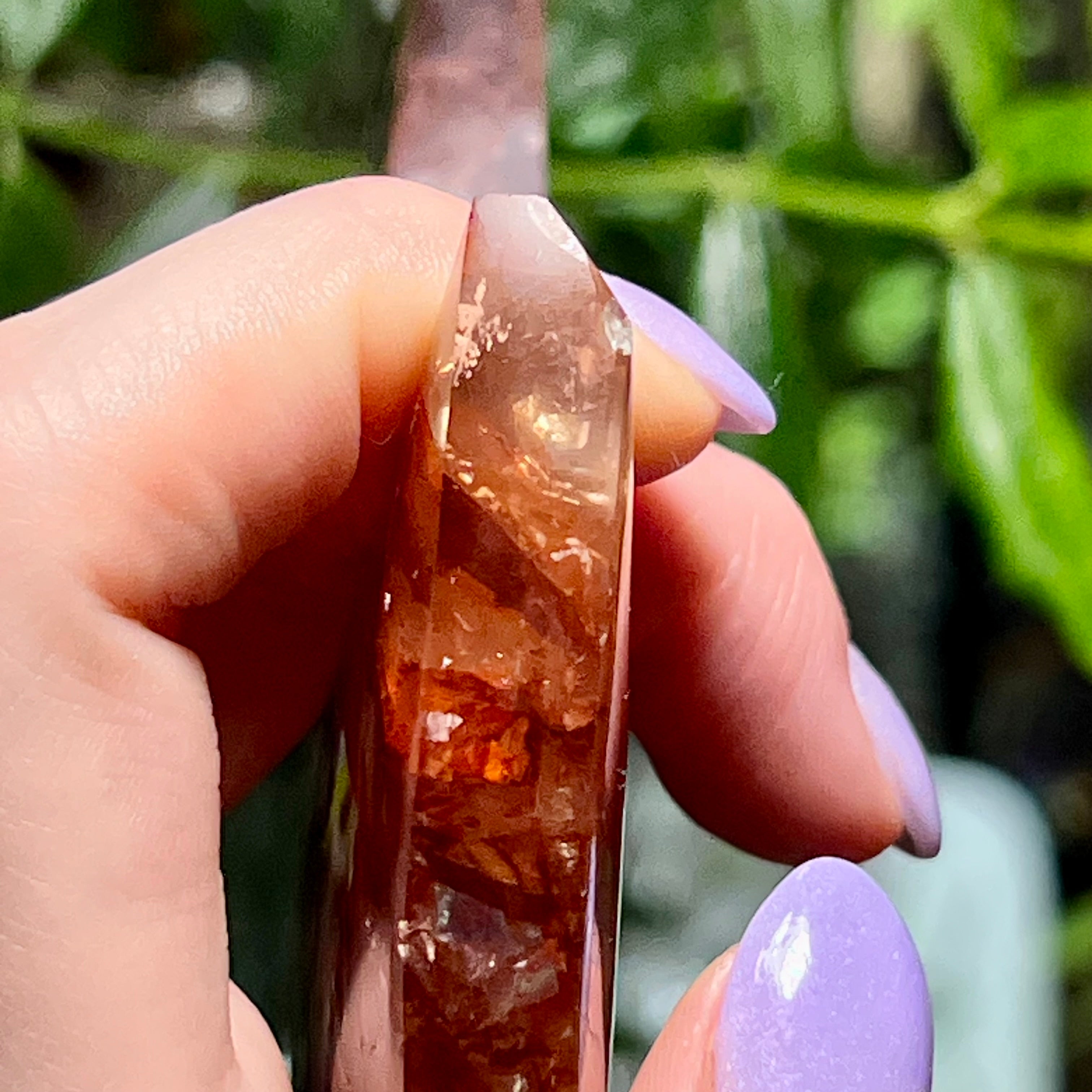 Fire Quartz Crescent Moon