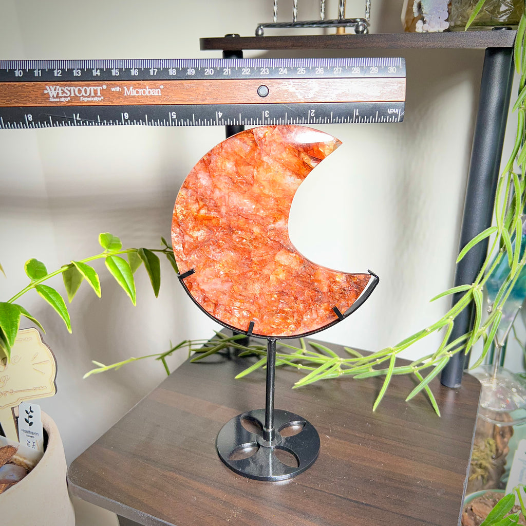 Fire Quartz Crescent Moon