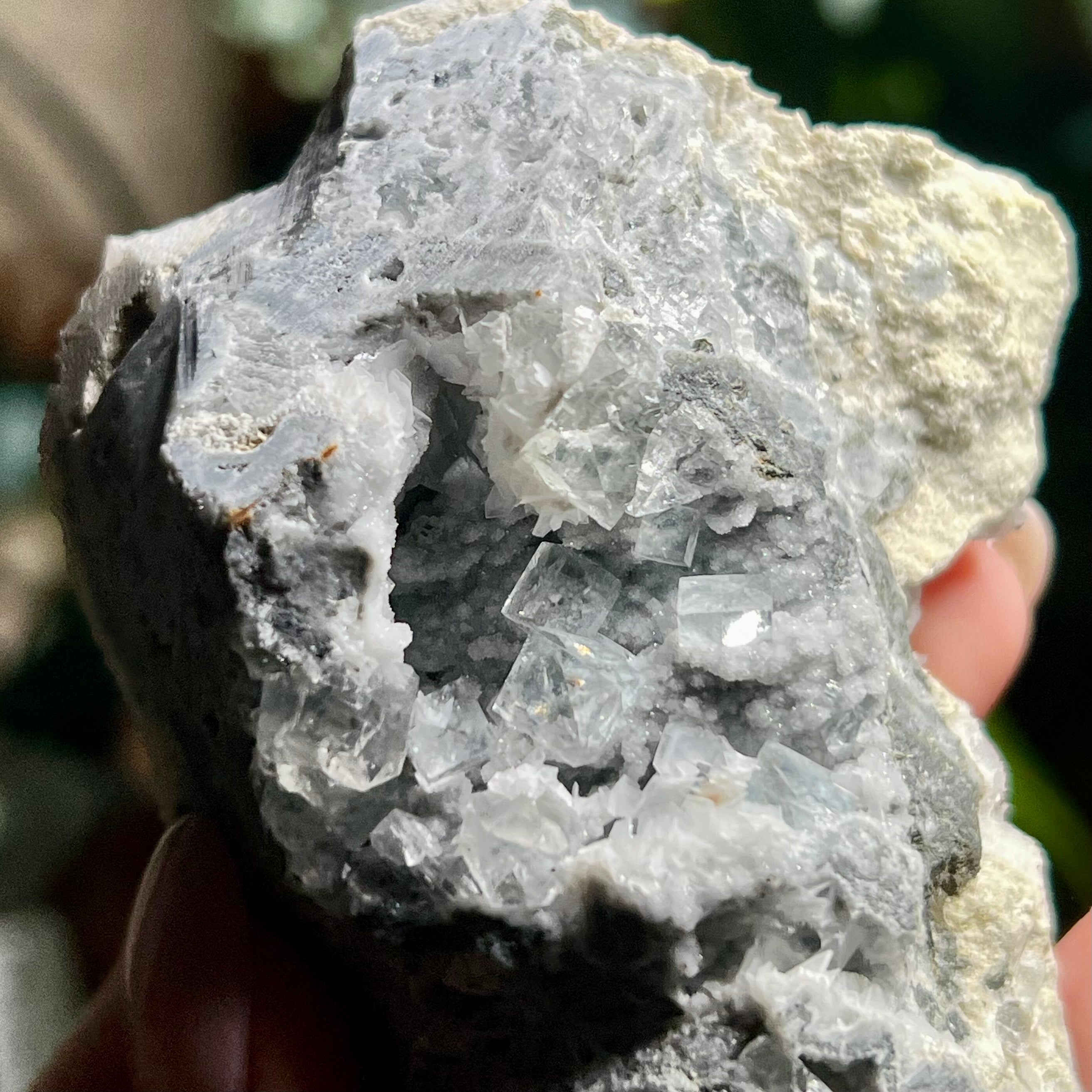 Rose Calcite Clusters - UV Reactive