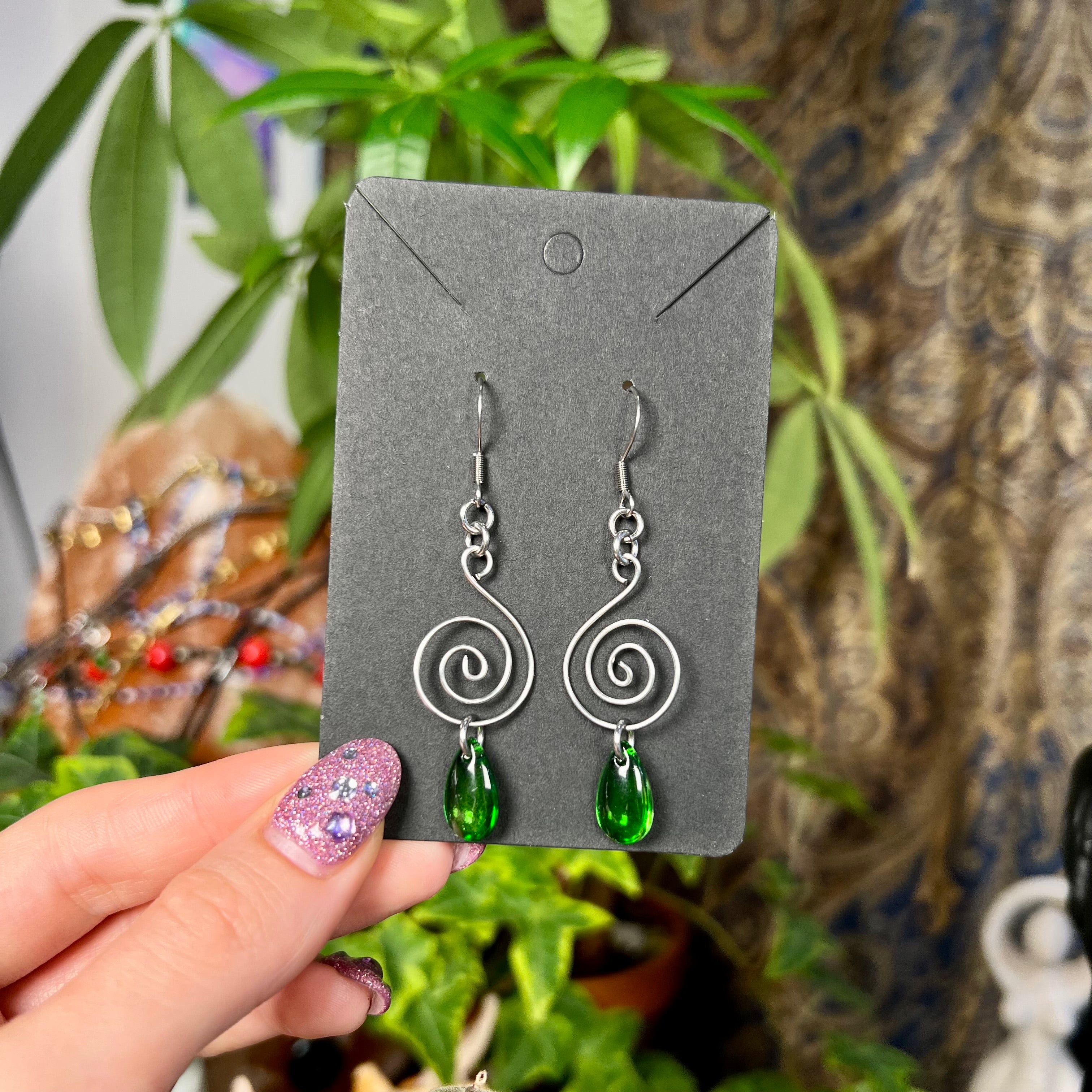 Dew Drop Spirals Earrings