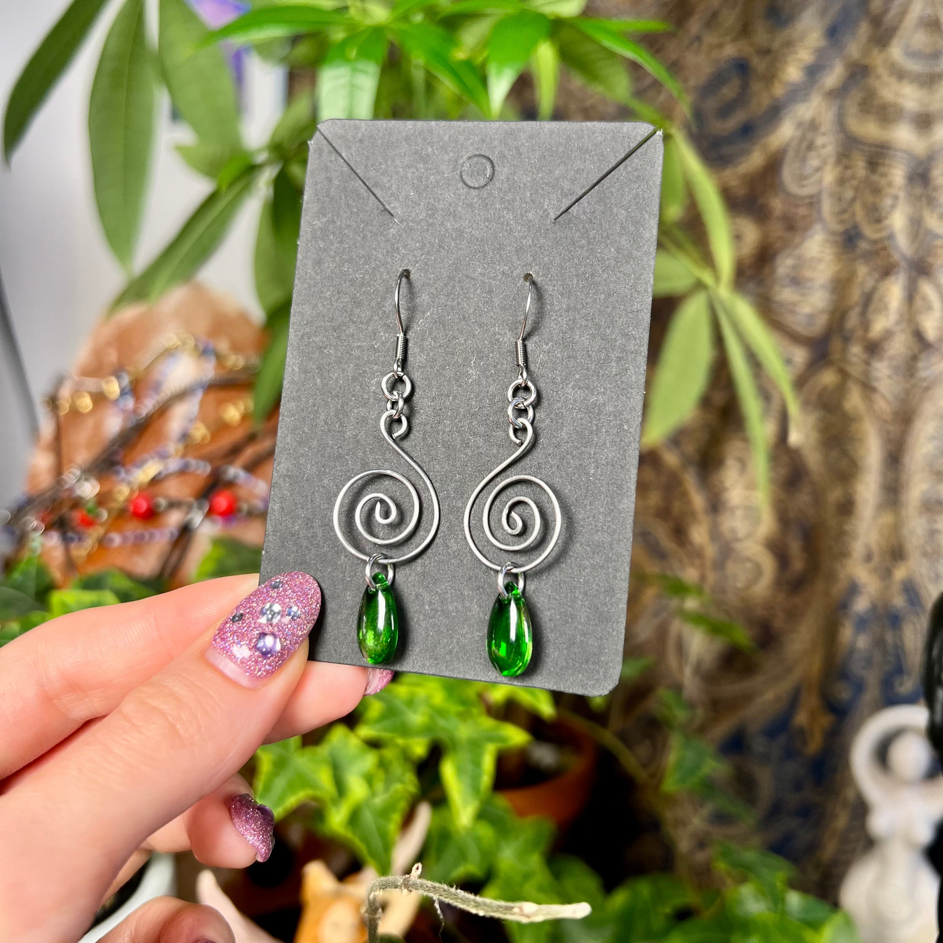 Dew Drop Spirals Earrings
