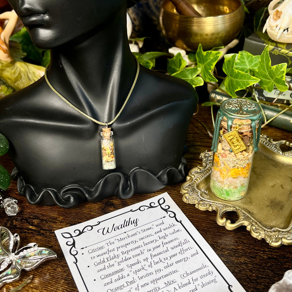 Money - Wealthy Spell Jar Necklace