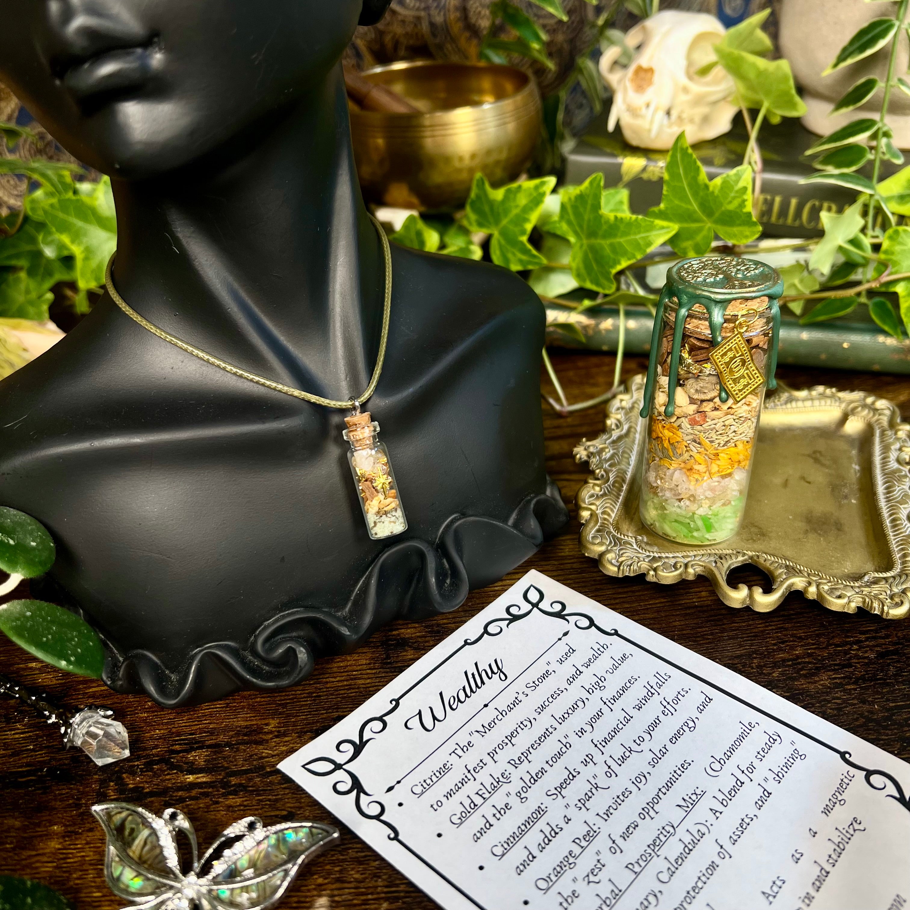 Money - Wealthy Spell Jar Necklace