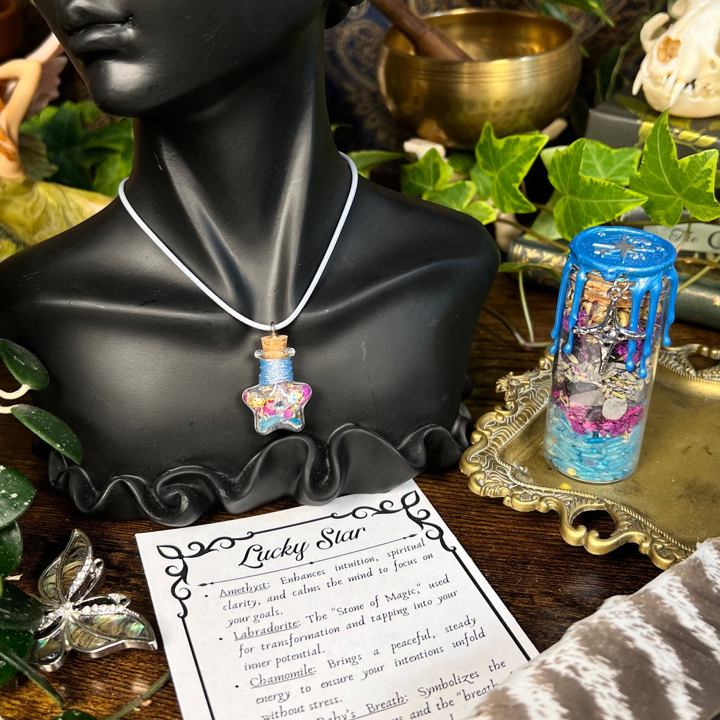 Manifestation - Lucky Star Spell Jar Necklace