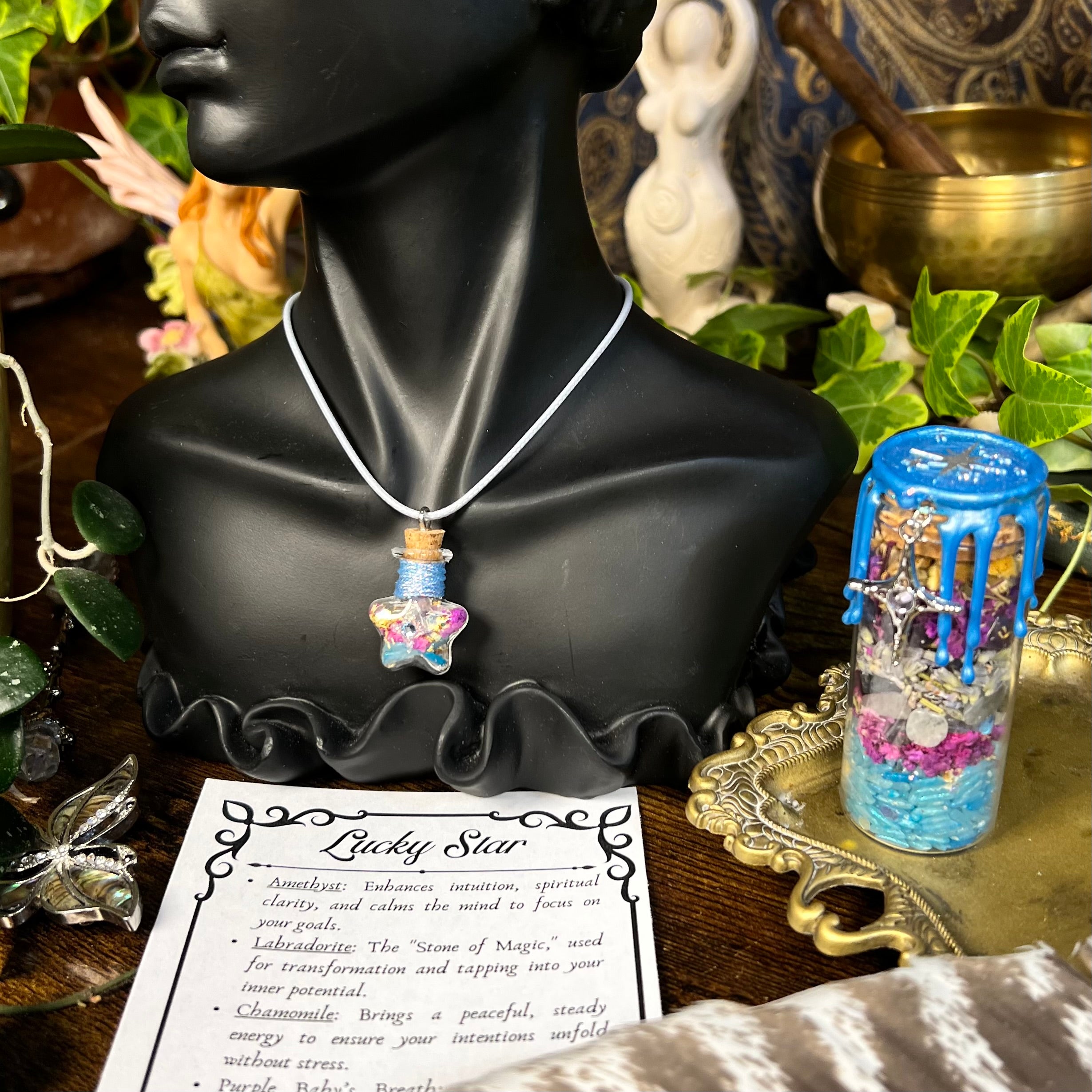 Manifestation - Lucky Star Spell Jar Necklace